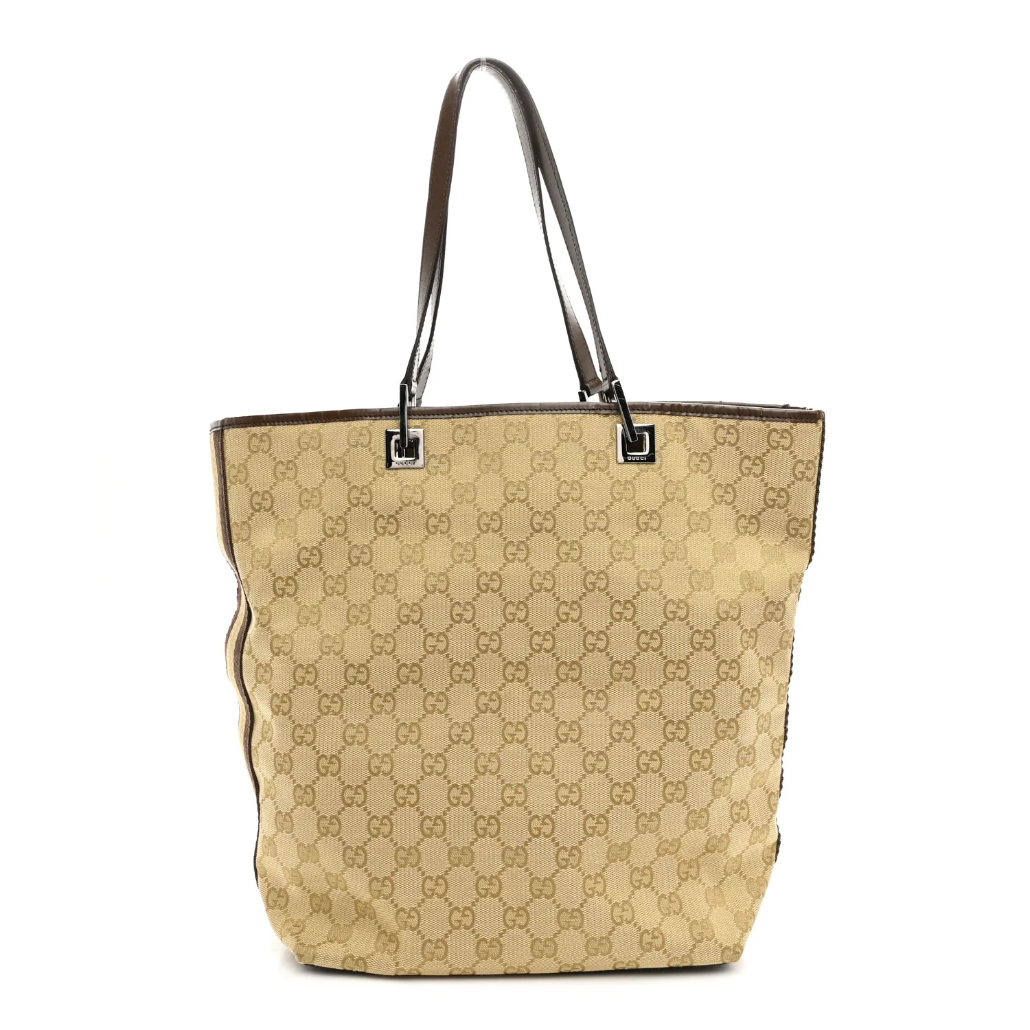 Monogram Web Large Bucket Tote Brown