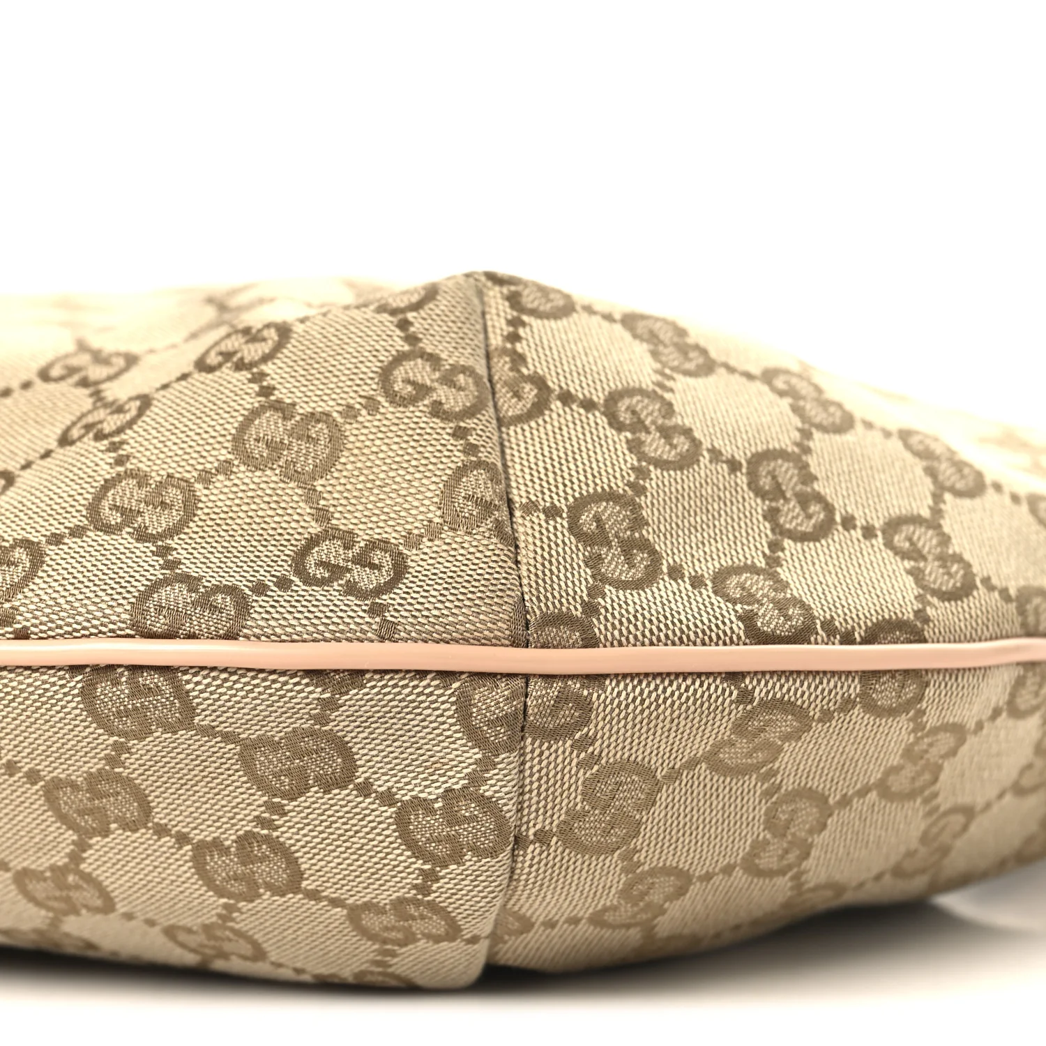 Monogram Web Medium Half Moon Hobo Gold Pink - Image 10