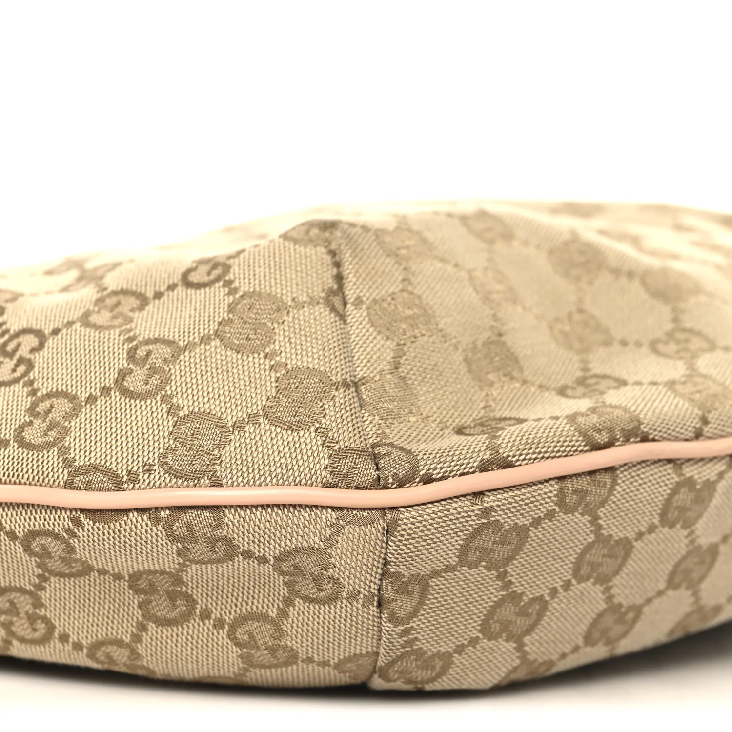 Monogram Web Medium Half Moon Hobo Gold Pink - Image 9