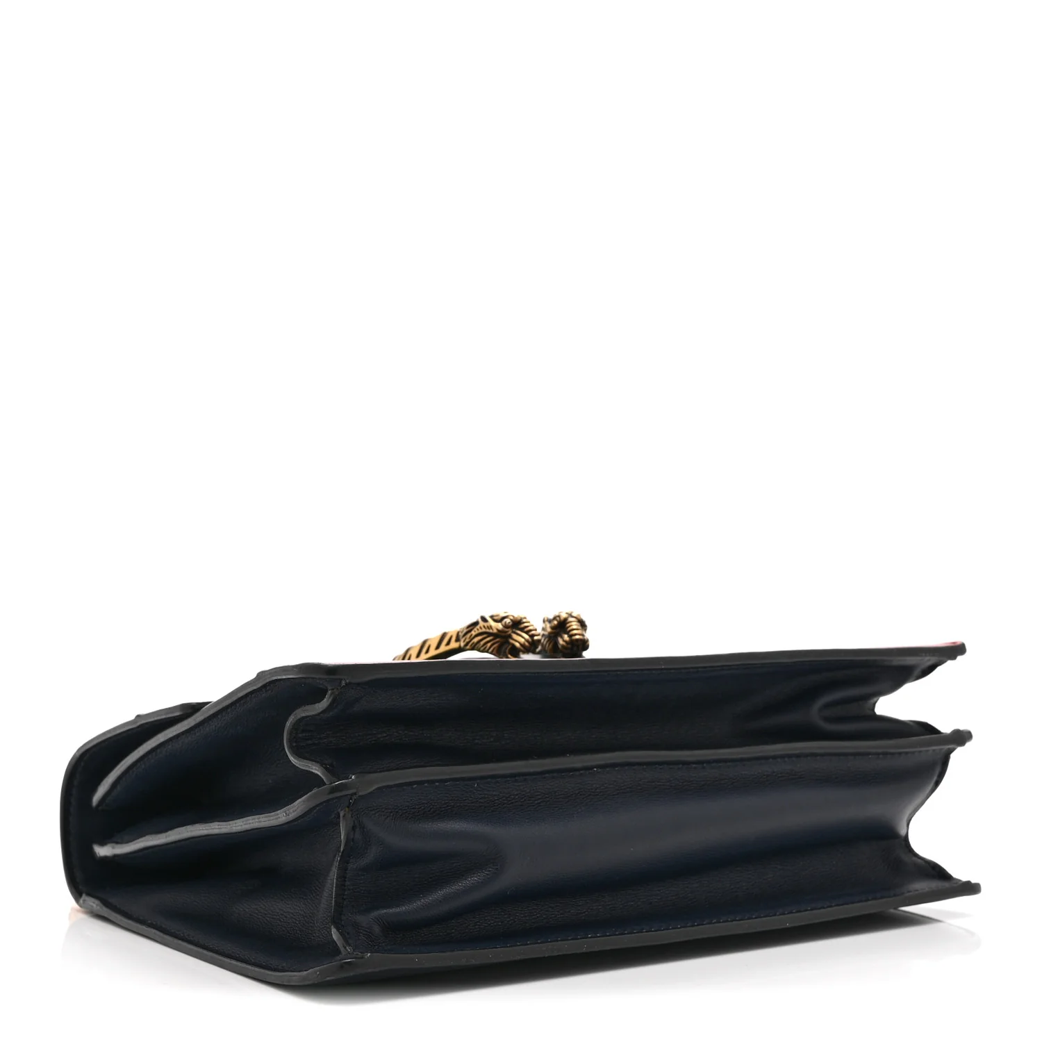 Moon Calfskin Bamboo Web Medium Dionysus Top Handle Bag Blue Emerald Hibiscus Red - Image 4