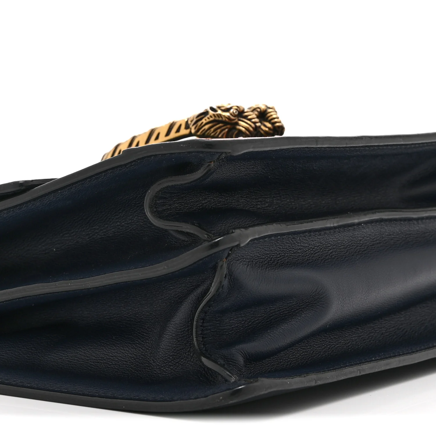 Moon Calfskin Bamboo Web Medium Dionysus Top Handle Bag Blue Emerald Hibiscus Red - Image 9