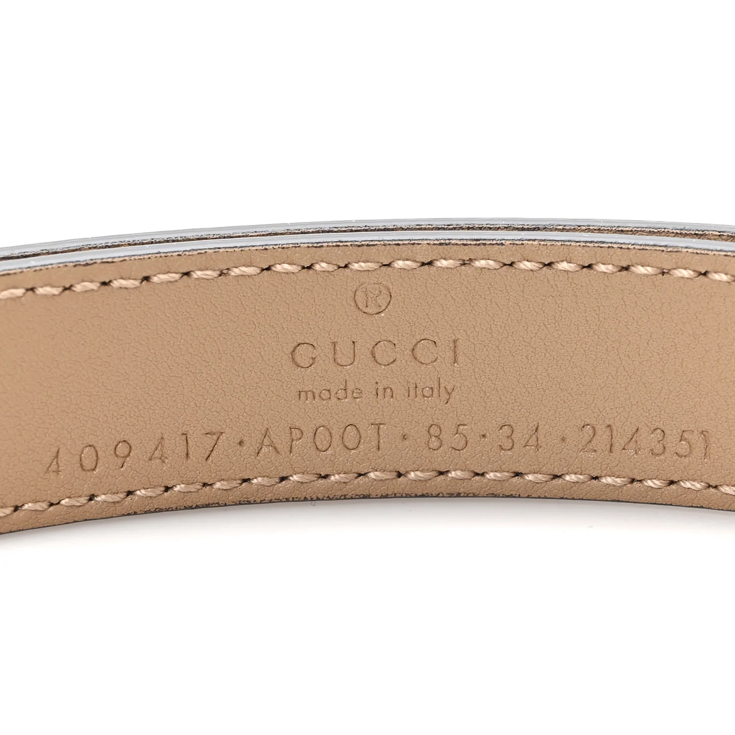 Moon Calfskin Double G 20mm Belt 85 34 Natural Tan - Image 3