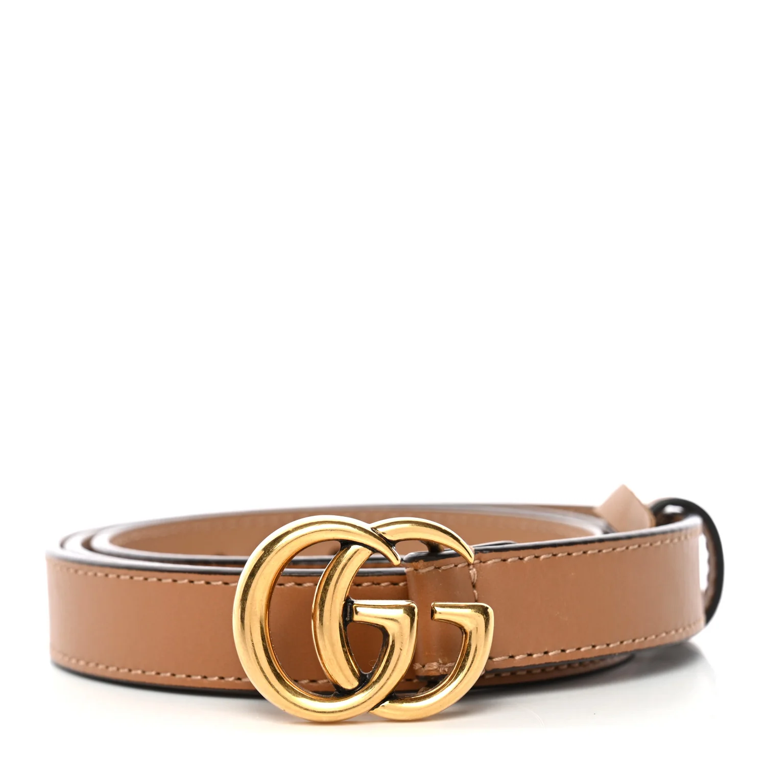 Moon Calfskin Double G Belt 80 32 Natural Tan
