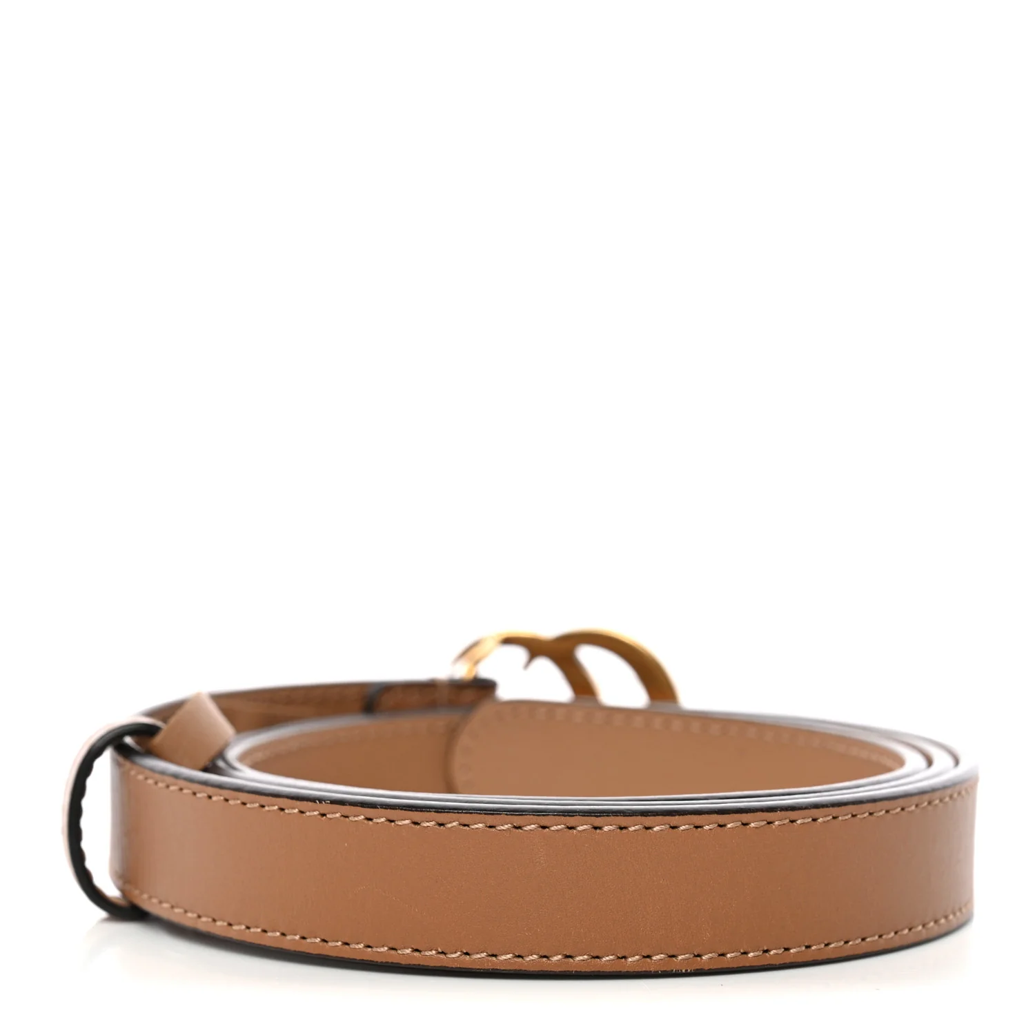 Moon Calfskin Double G Belt 80 32 Natural Tan - Image 2