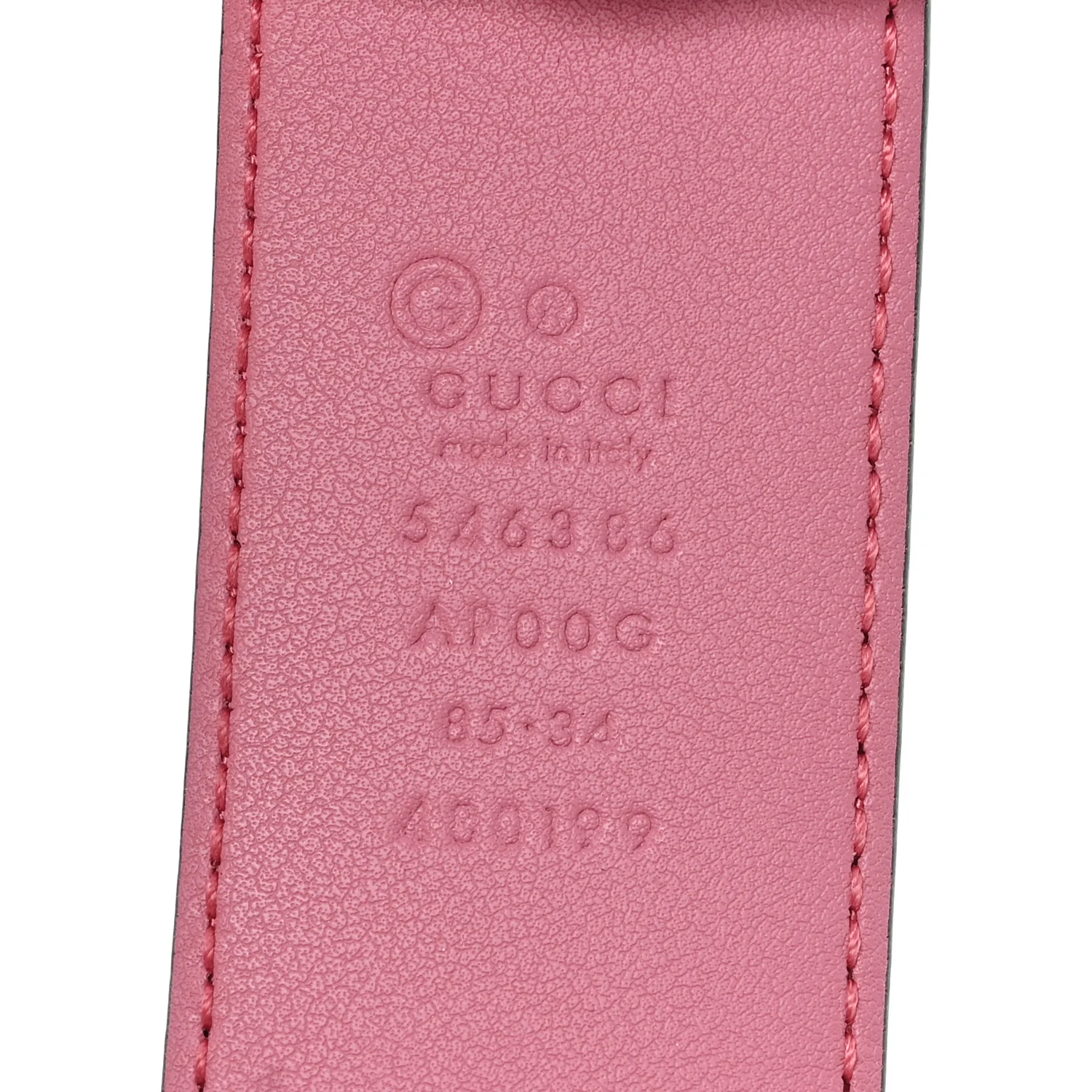 Moon Calfskin Interlocking G 37mm Belt 85 34 Glossy Pink - Image 3