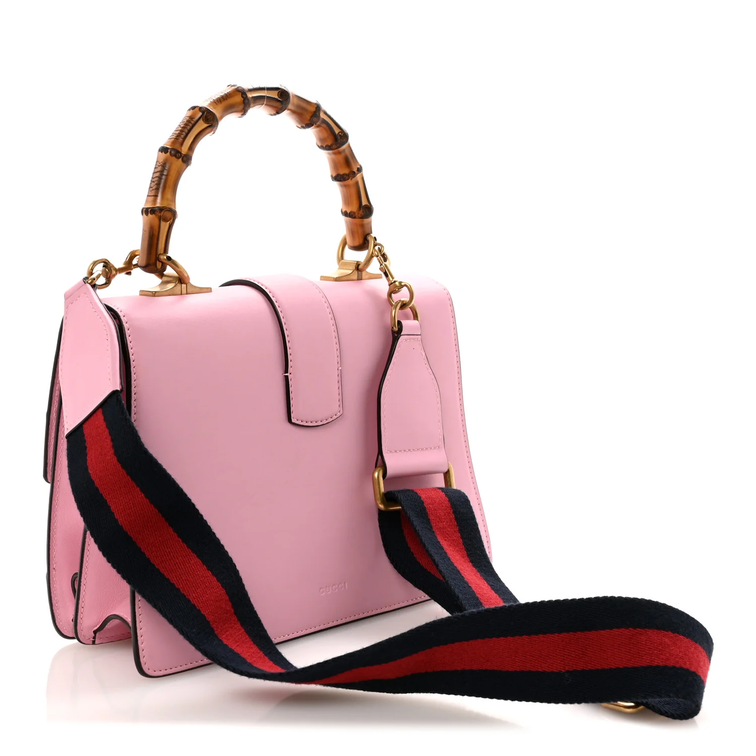 Moon Calfskin Web Medium Dionysus Bamboo Top Handle Bag Sugar Pink Blue Agata Hibiscus Red - Image 3