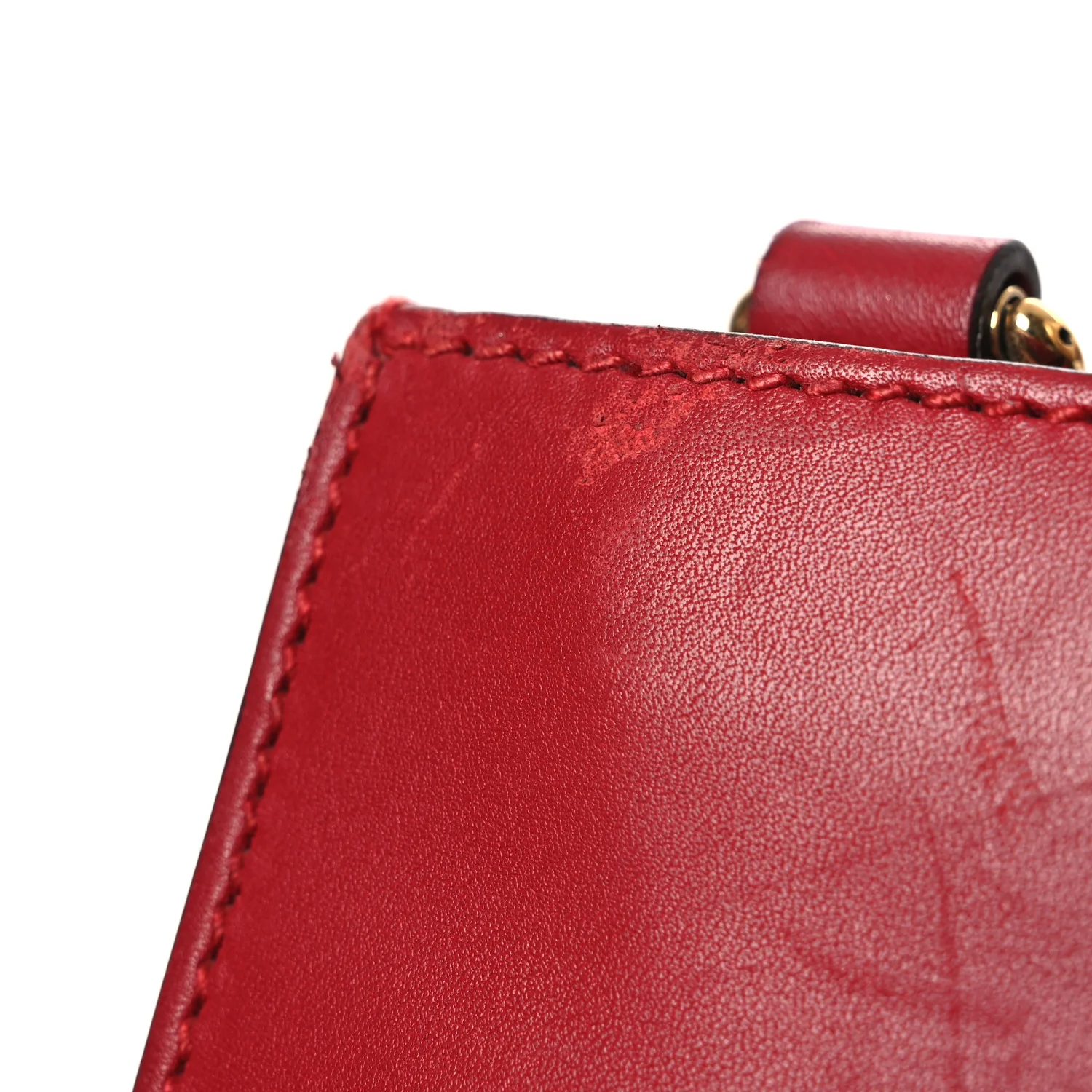 Nappa Bamboo Web Small Nymphaea Top Handle Bag Hibiscus Red - Image 14
