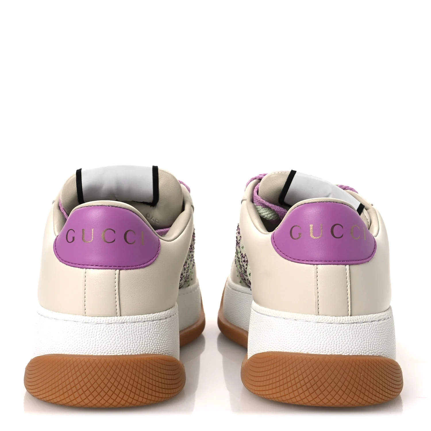 Nappa Charlotte Canvas Crystal GG Monogram Womens Screener 50mm Sneakers 37.5 Off White - Image 6