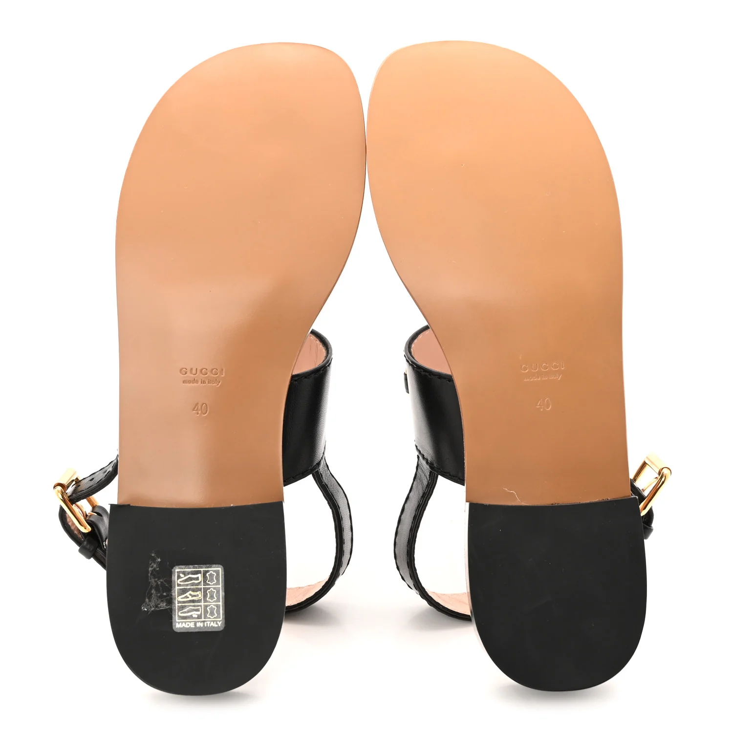 Nappa Charlotte Horsebit Thong Sandals 40 Black - Image 6