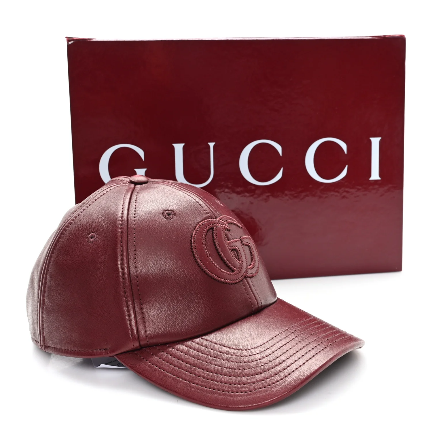 Nappa GG Baseball Hat M Burgundy - Image 11