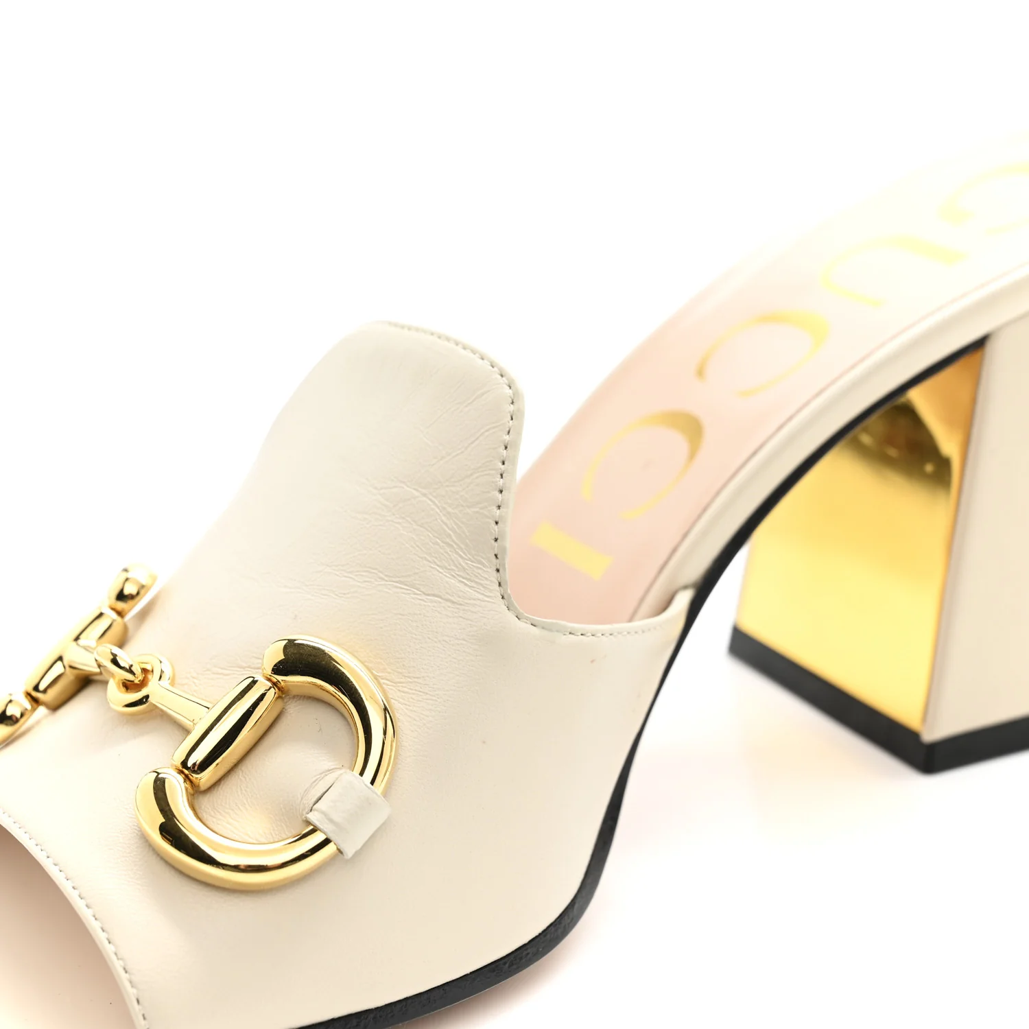 Nappa Horsebit 75mm Slide Sandals 37 Mystic White - Image 12