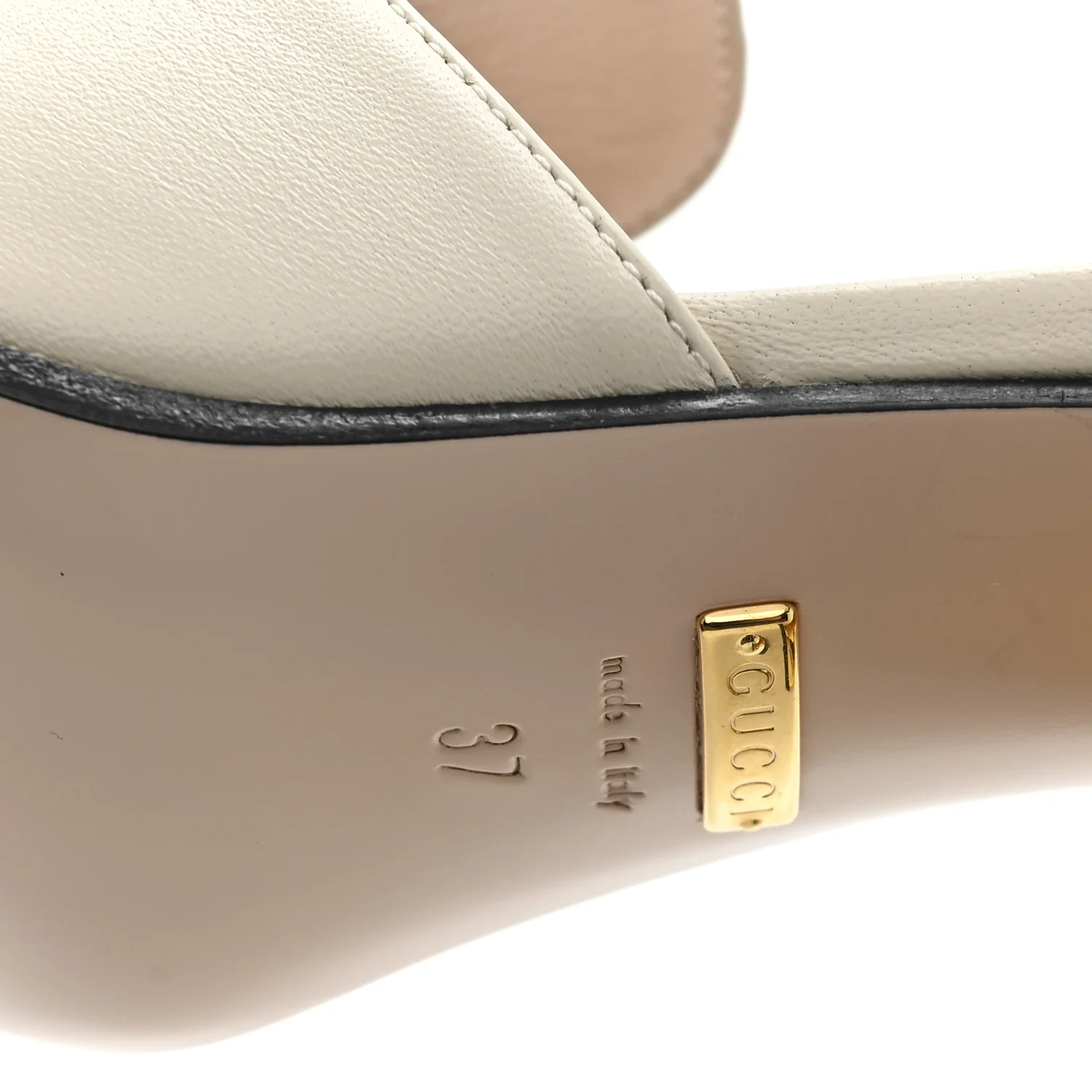 Nappa Horsebit 75mm Slide Sandals 37 Mystic White - Image 7