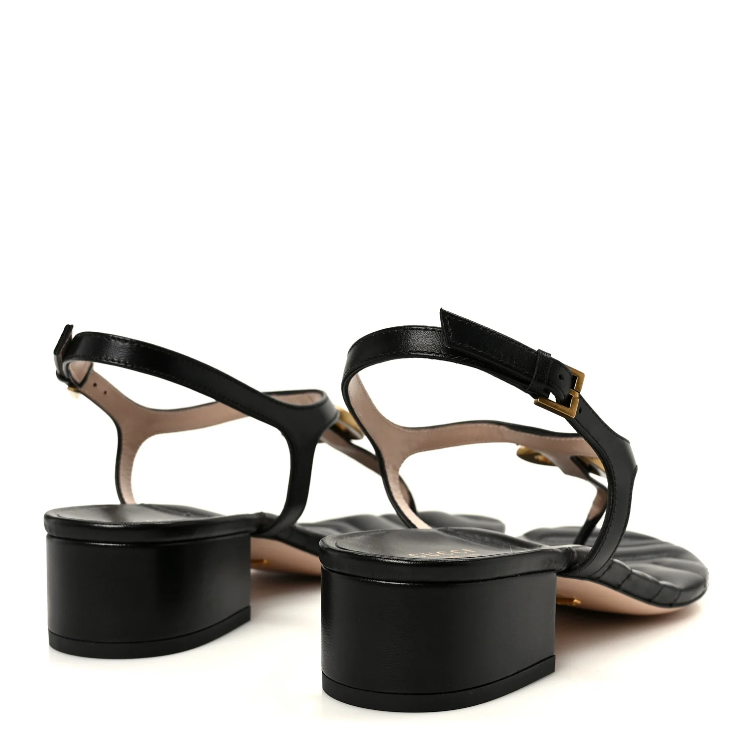 Nappa Matelasse Double G 35mm Thong Sandals 38.5 Black - Image 5