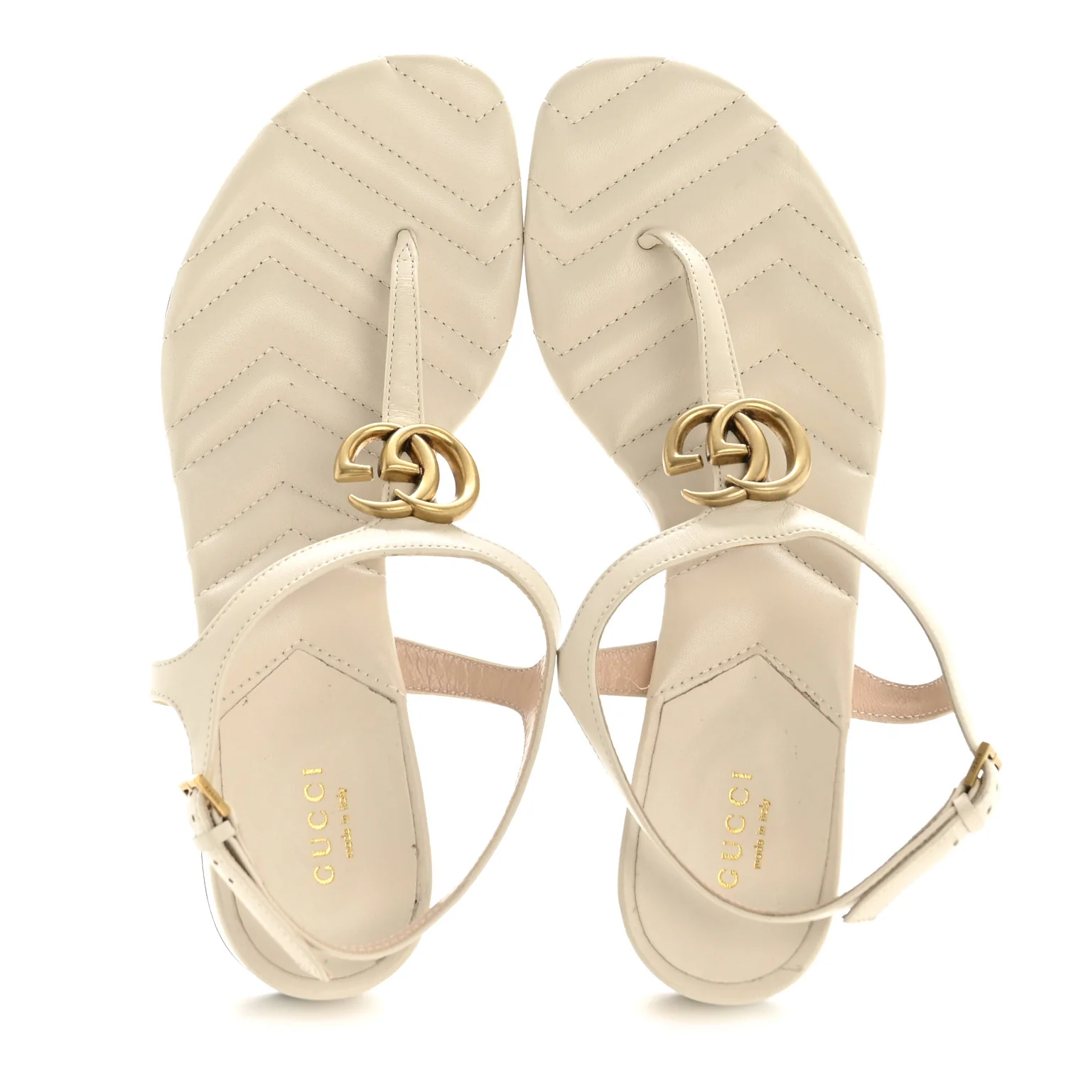 Nappa Matelasse Double G 35mm Thong Sandals 40 Mystic White - Image 2