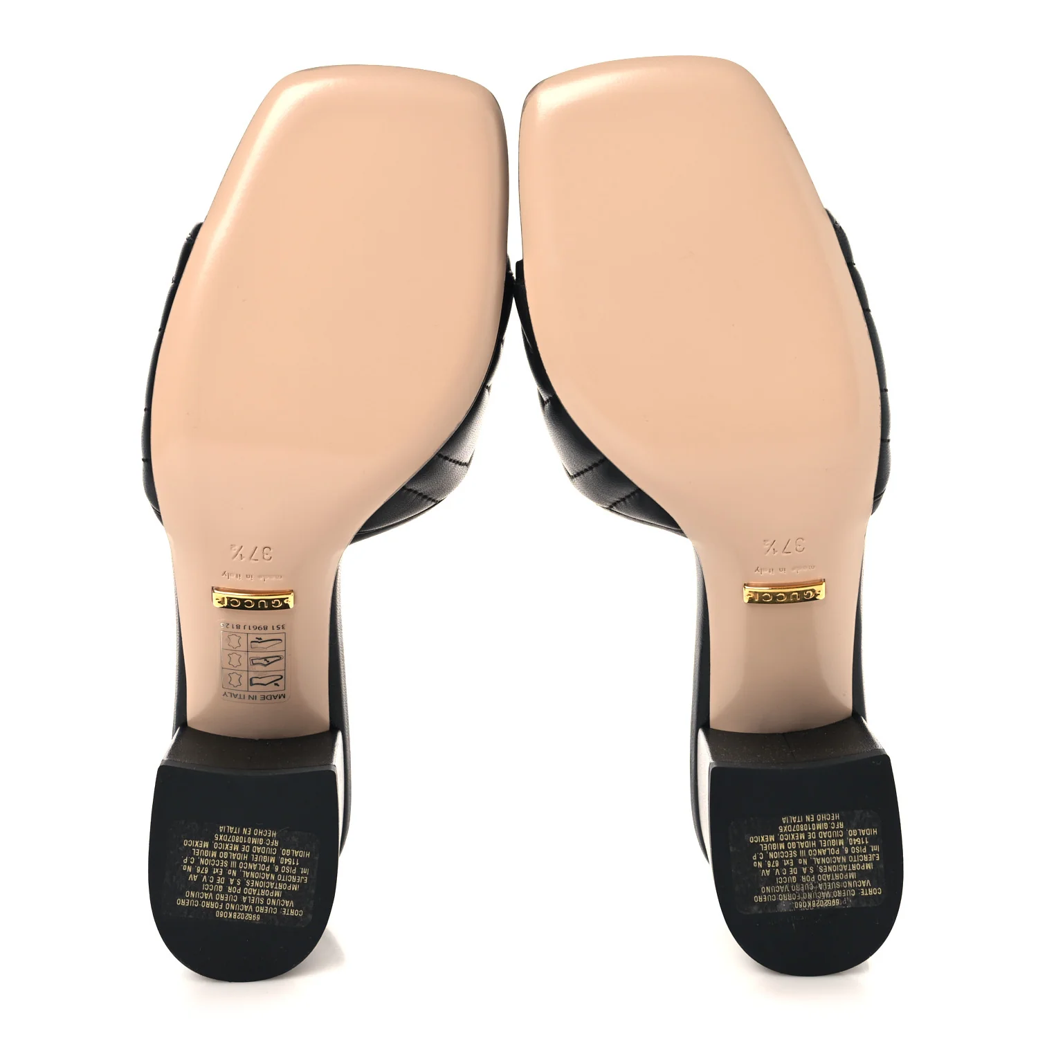 Nappa Matelasse GG Marmont 55mm Slide Sandals 37.5 Black - Image 6