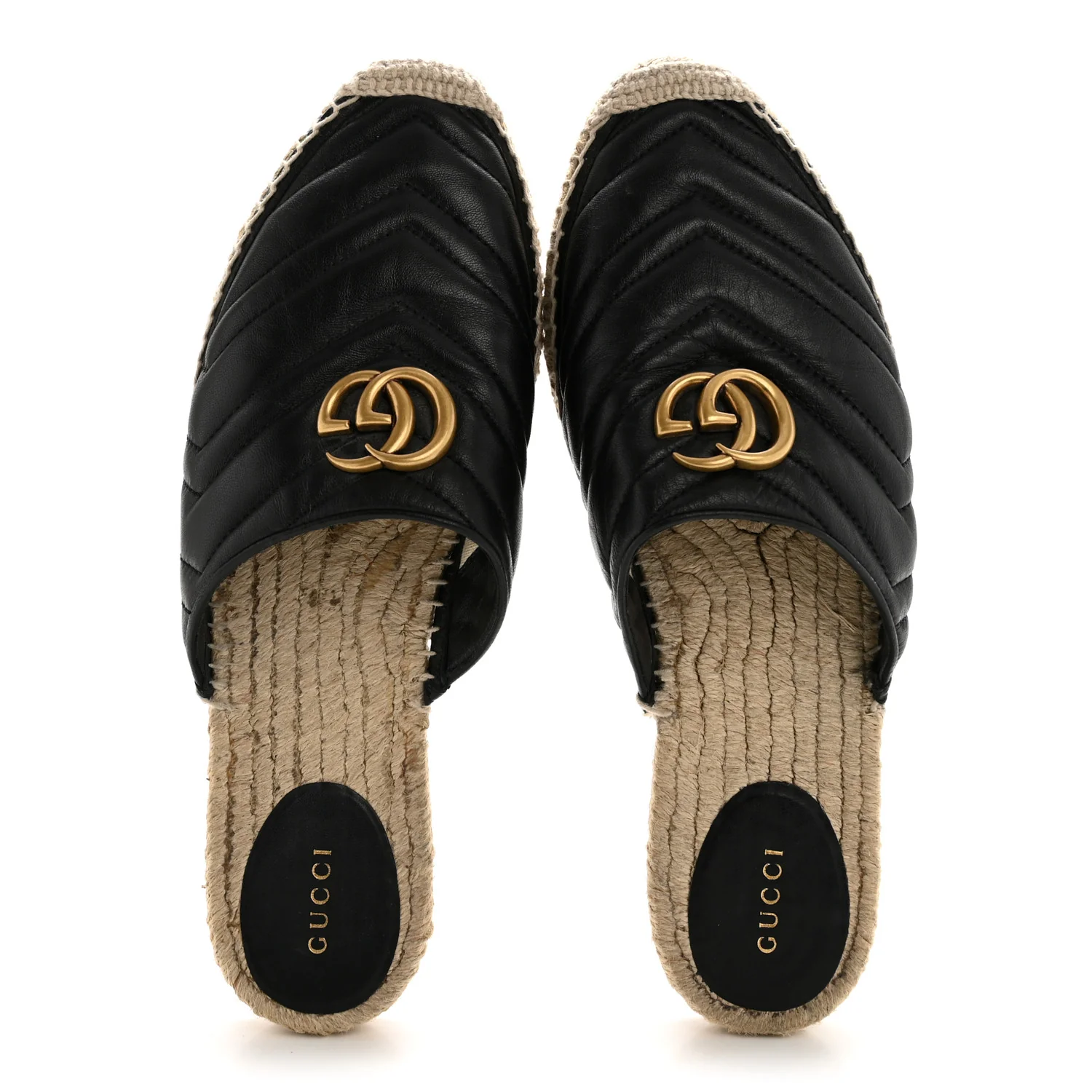 Nappa Matelasse GG Marmont Espadrille Slippers 41 Black - Image 2