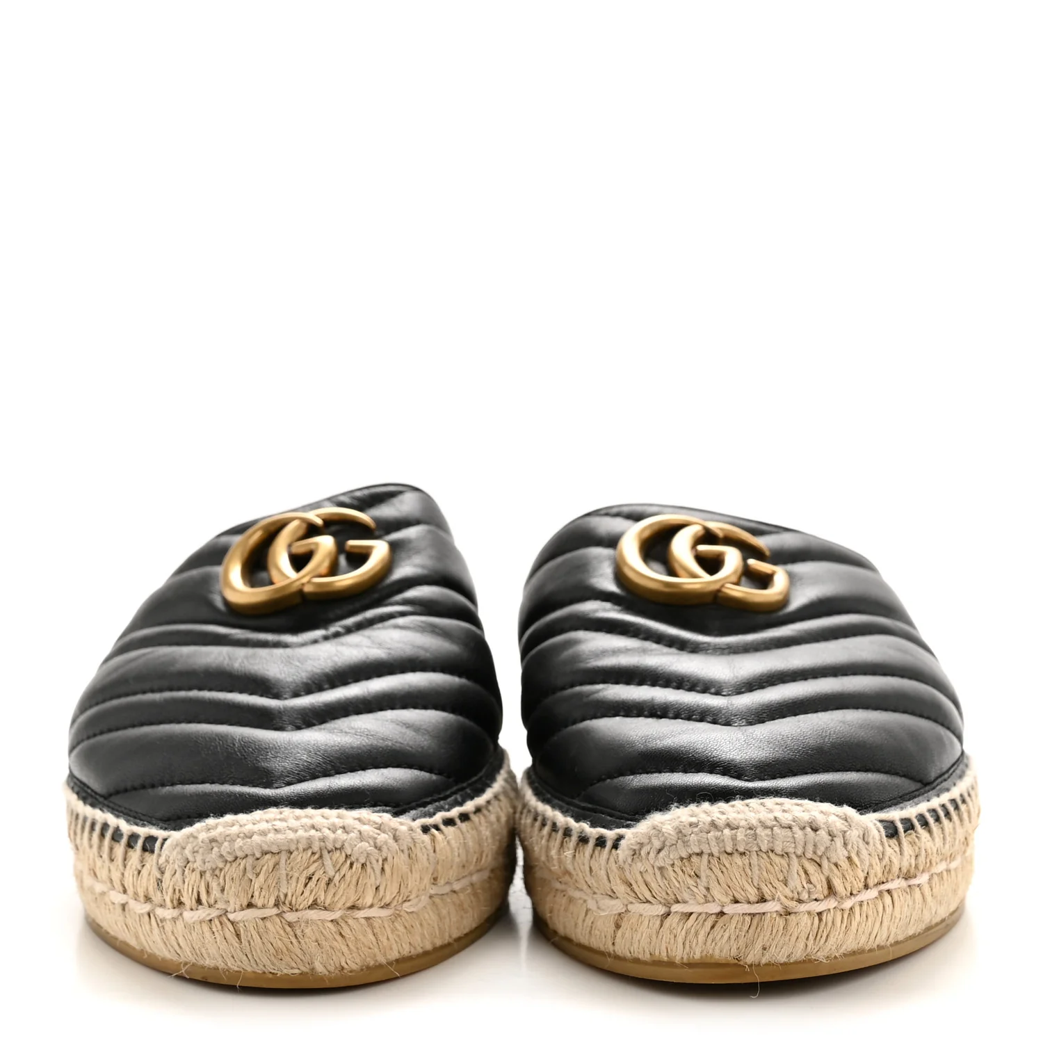 Nappa Matelasse GG Marmont Espadrille Slippers 41 Black - Image 3