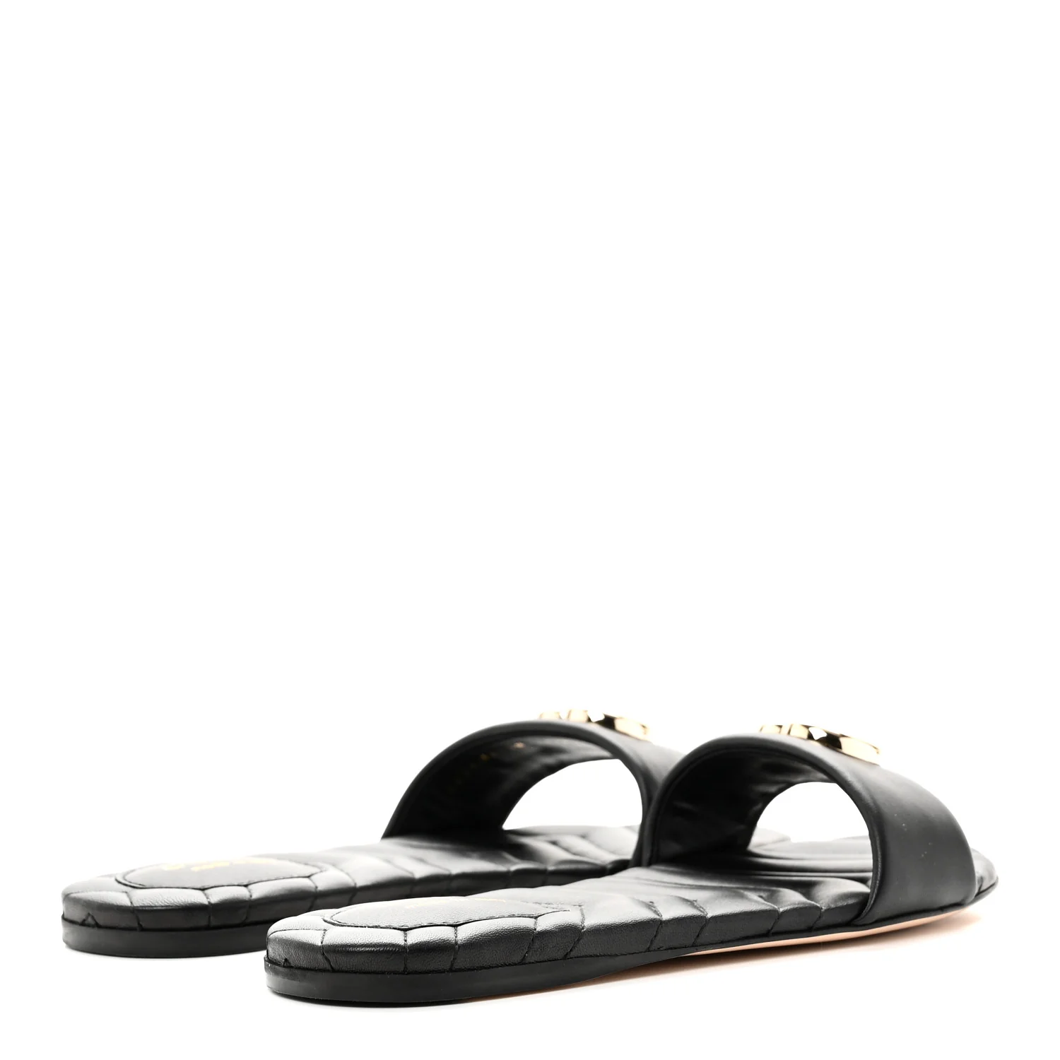 Nappa Matelasse GG Marmont Flat Slide Sandals 38.5 Black - Image 5