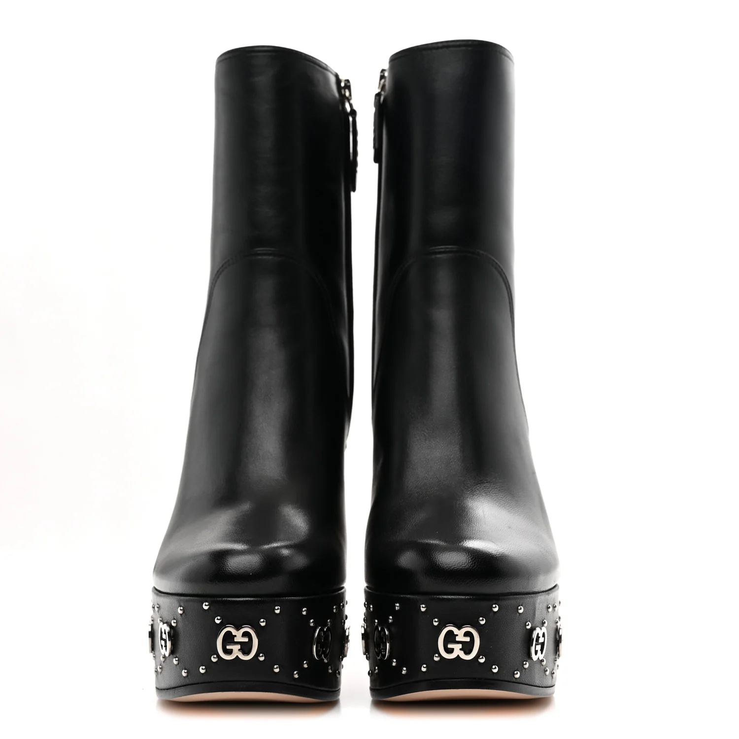 Nappa Platform Charlotte Ankle Boots 36 Black - Image 3