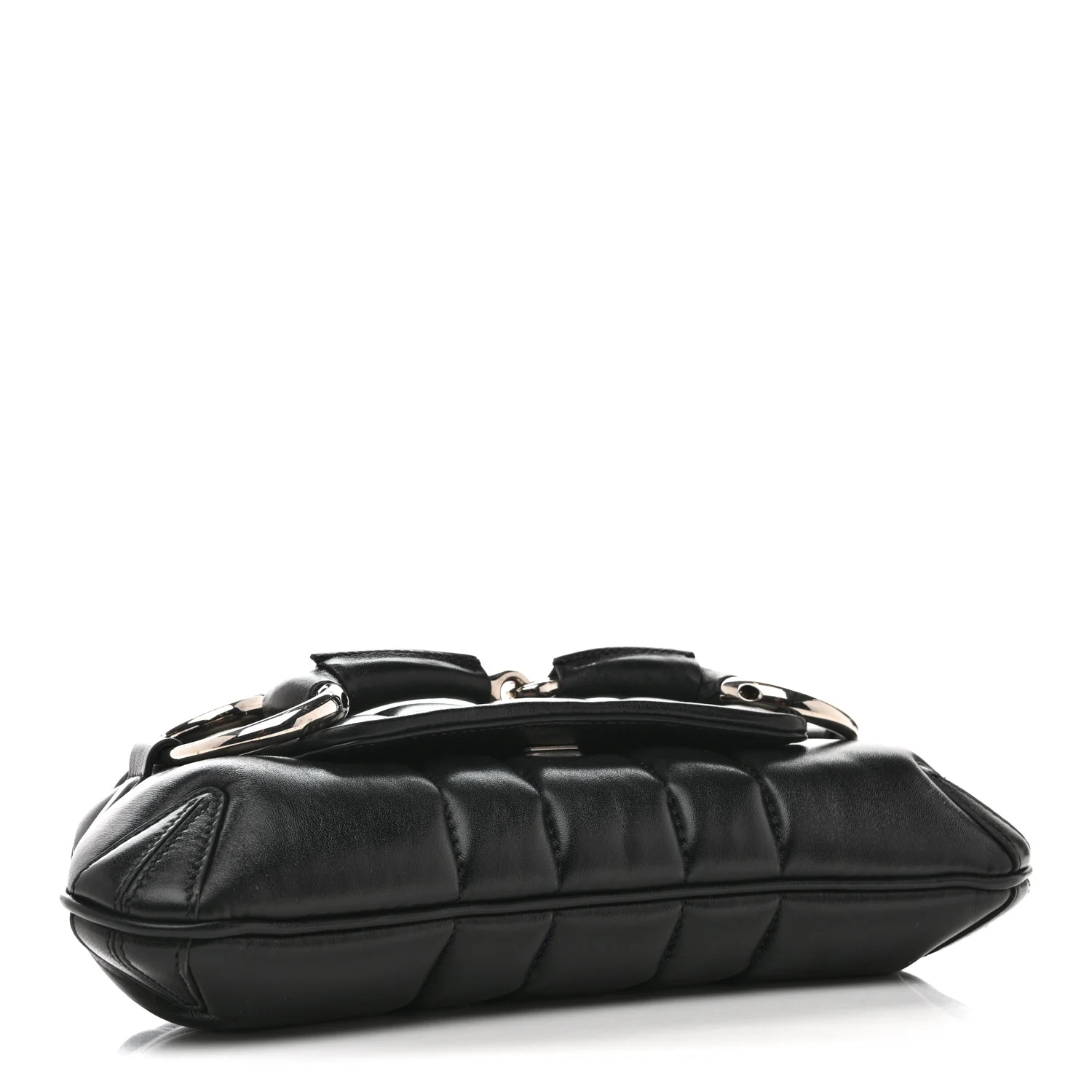 Nappa Vertical Matelasse Small Maxi Horsebit Chain Shoulder Bag Black - Image 4