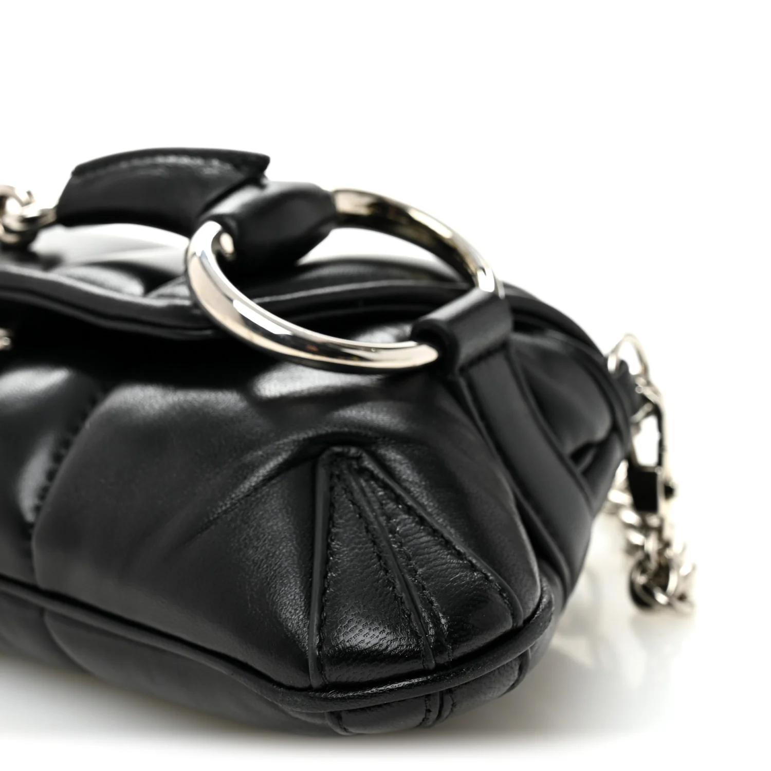 Nappa Vertical Matelasse Small Maxi Horsebit Chain Shoulder Bag Black - Image 10