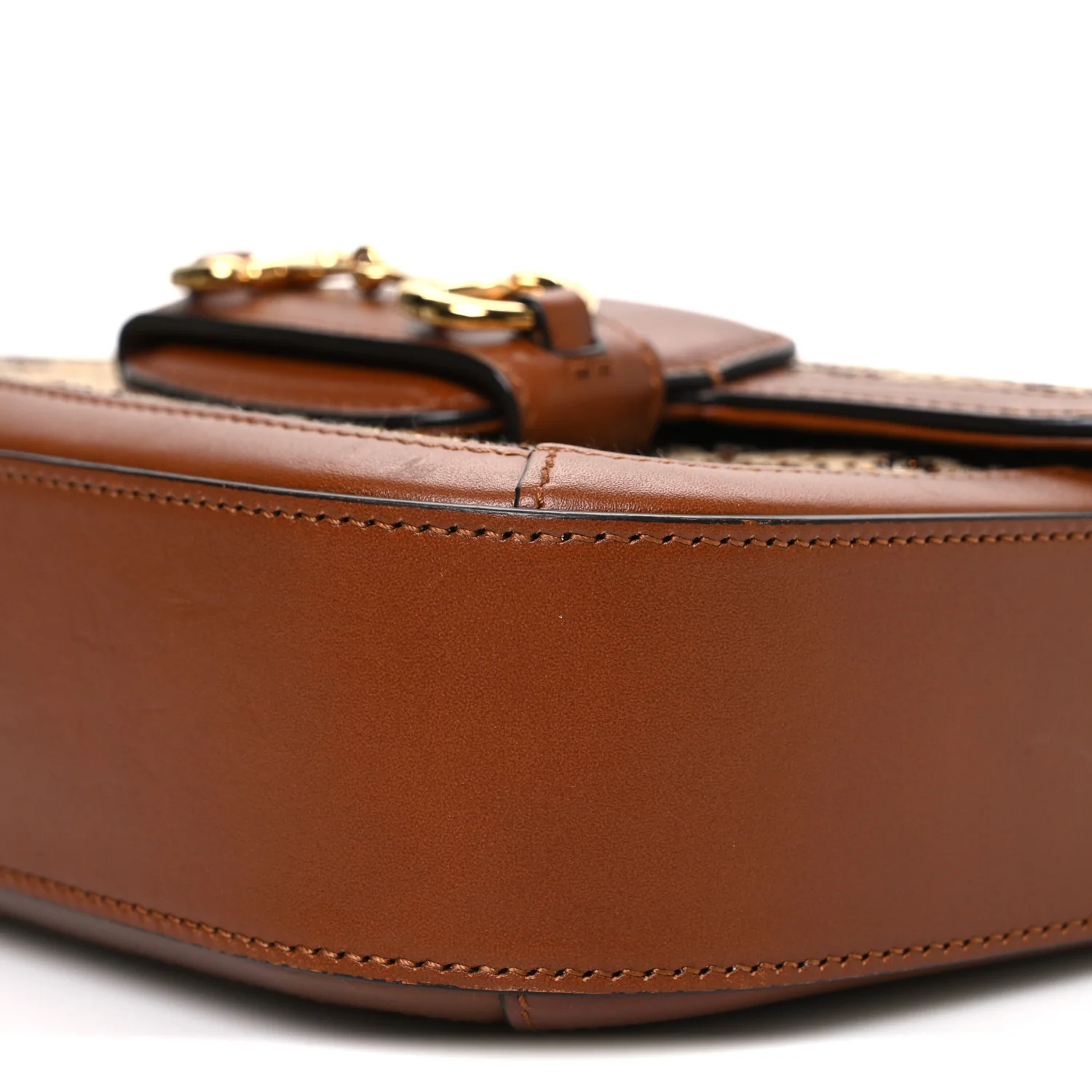 New Canvas Charisma Calfskin Crystal GG Monogram Mini Horsebit 1955 Shoulder Bag Camel Ebony - Image 10