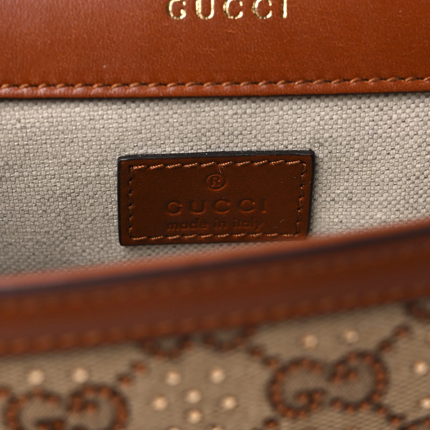 New Canvas Charisma Calfskin Crystal GG Monogram Mini Horsebit 1955 Shoulder Bag Camel Ebony - Image 7
