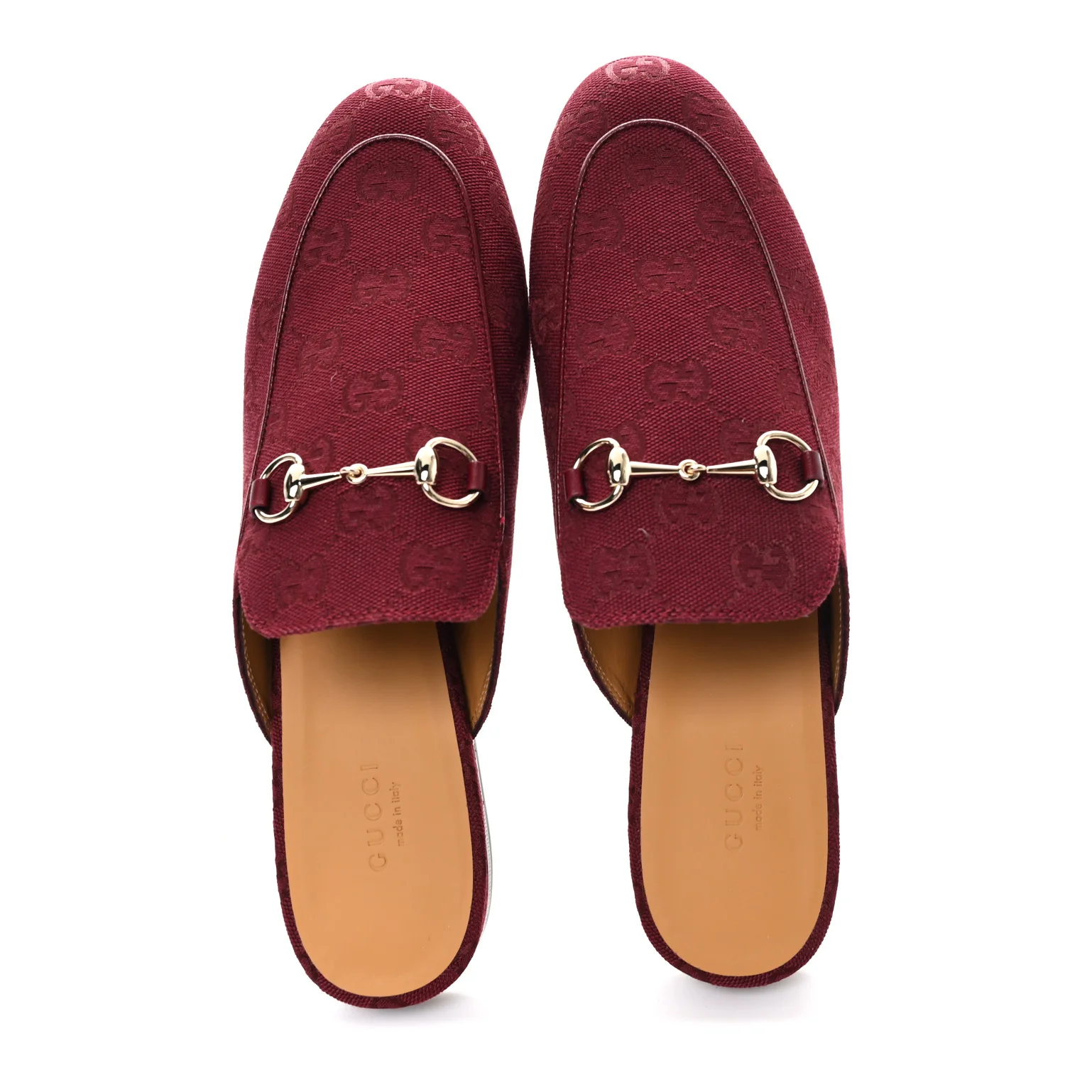 New Canvas GG Monogram Malaga Kid Womens Princetown Slippers 40 Rosso Ancora - Image 2
