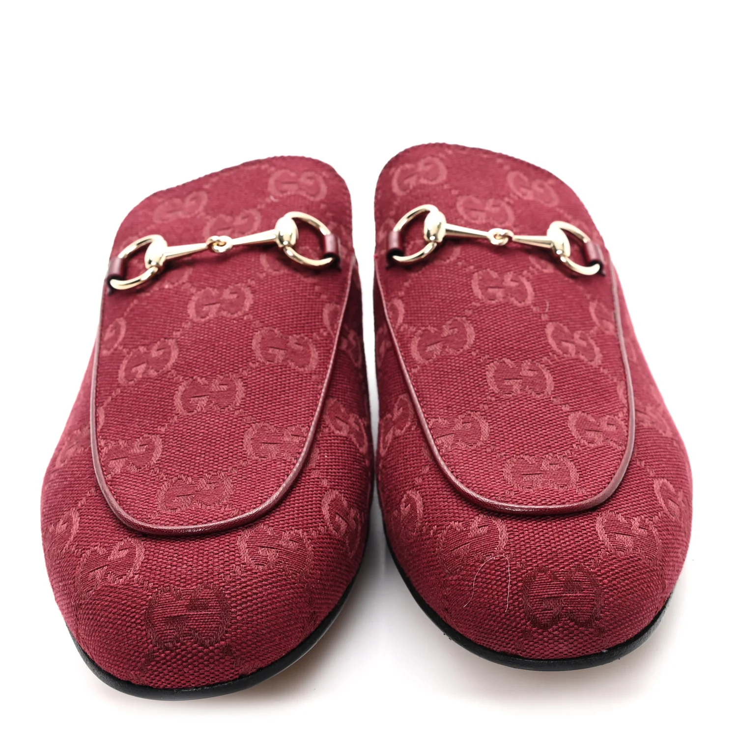 New Canvas GG Monogram Malaga Kid Womens Princetown Slippers 40 Rosso Ancora - Image 3