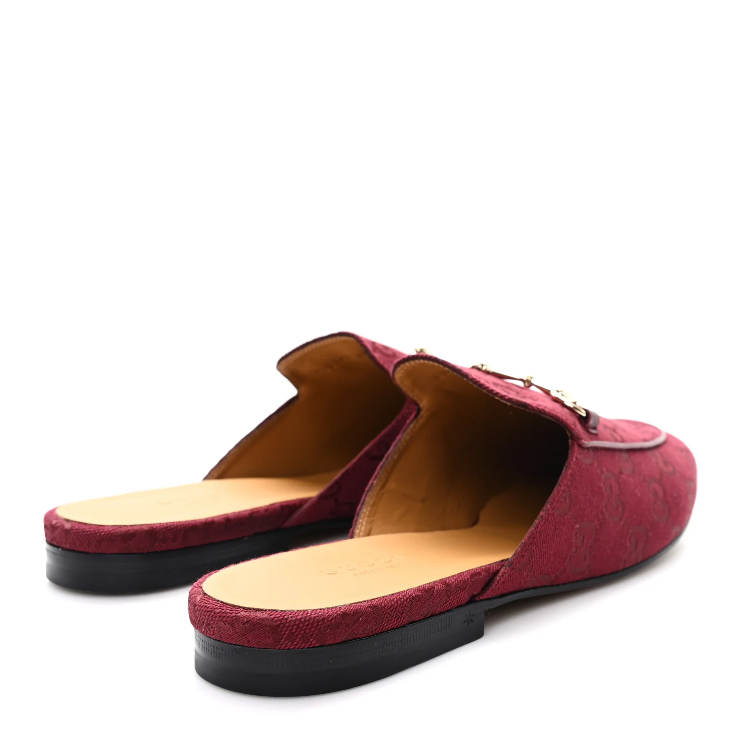 New Canvas GG Monogram Malaga Kid Womens Princetown Slippers 40 Rosso Ancora - Image 5