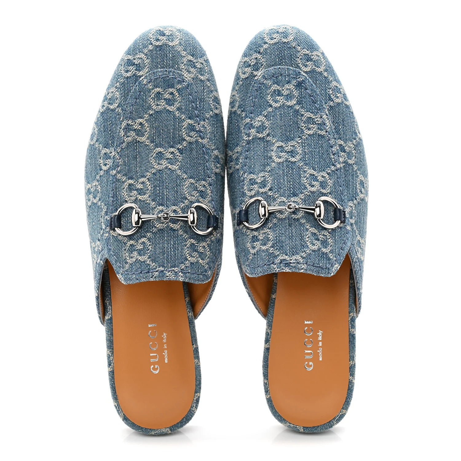 New Denim GG Malaga Kid Womens Princetown Slippers 36.5 Light Blue Royale - Image 5