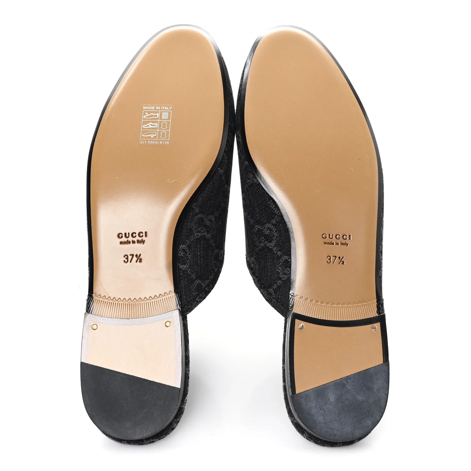 New Denim GG Malaga Kid Womens Princetown Slippers 37.5 Grey Black - Image 7