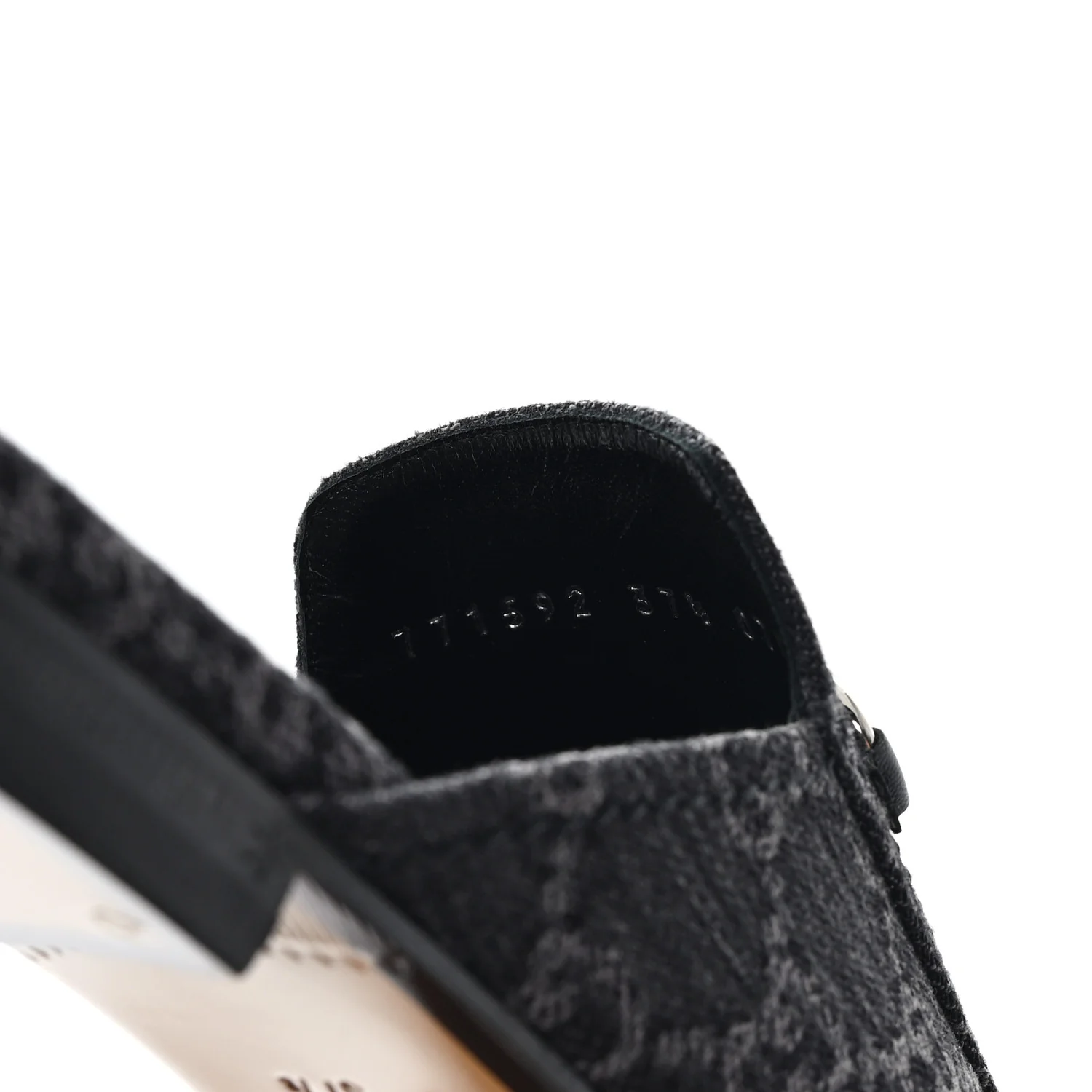 New Denim GG Malaga Kid Womens Princetown Slippers 37.5 Grey Black - Image 9