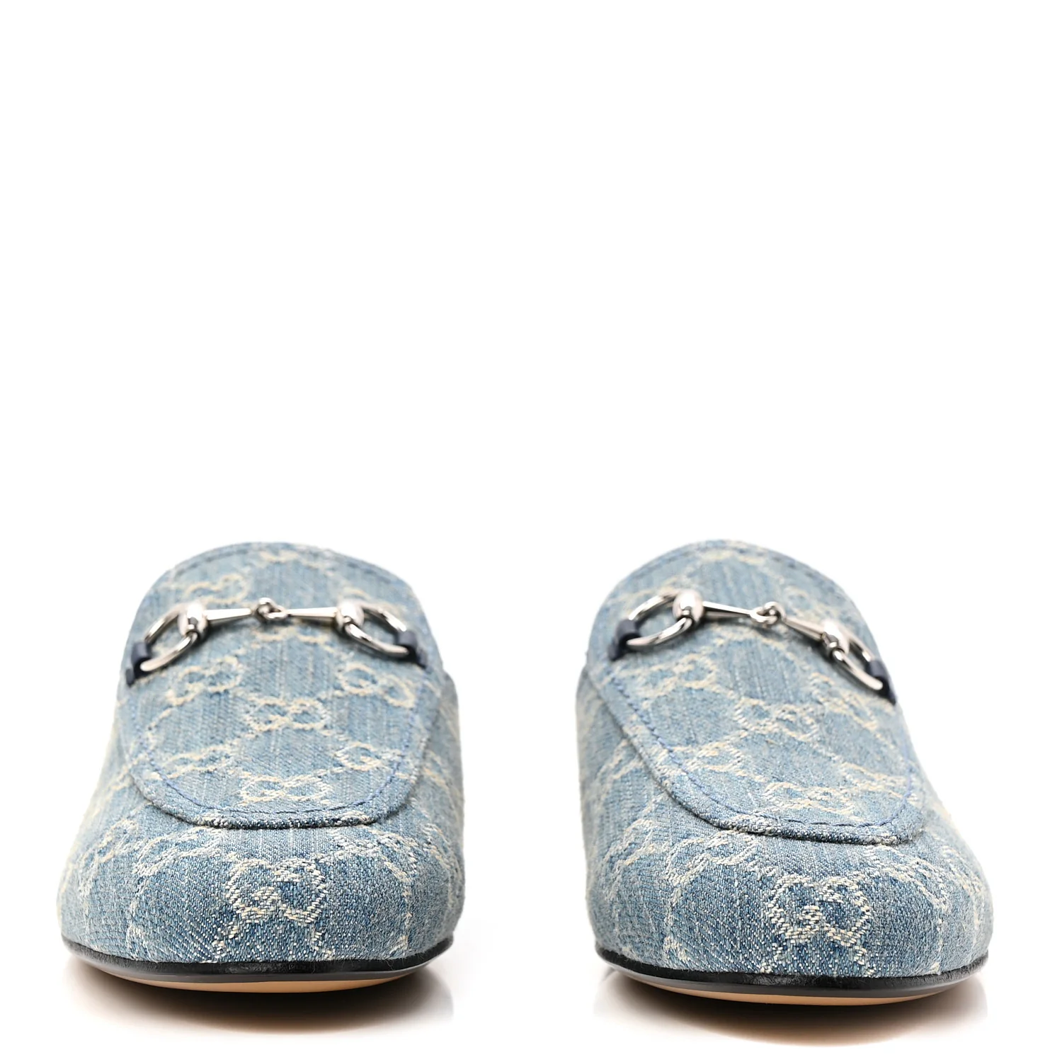 New Denim GG Malaga Kid Womens Princetown Slippers 37.5 Light Blue Royale - Image 2