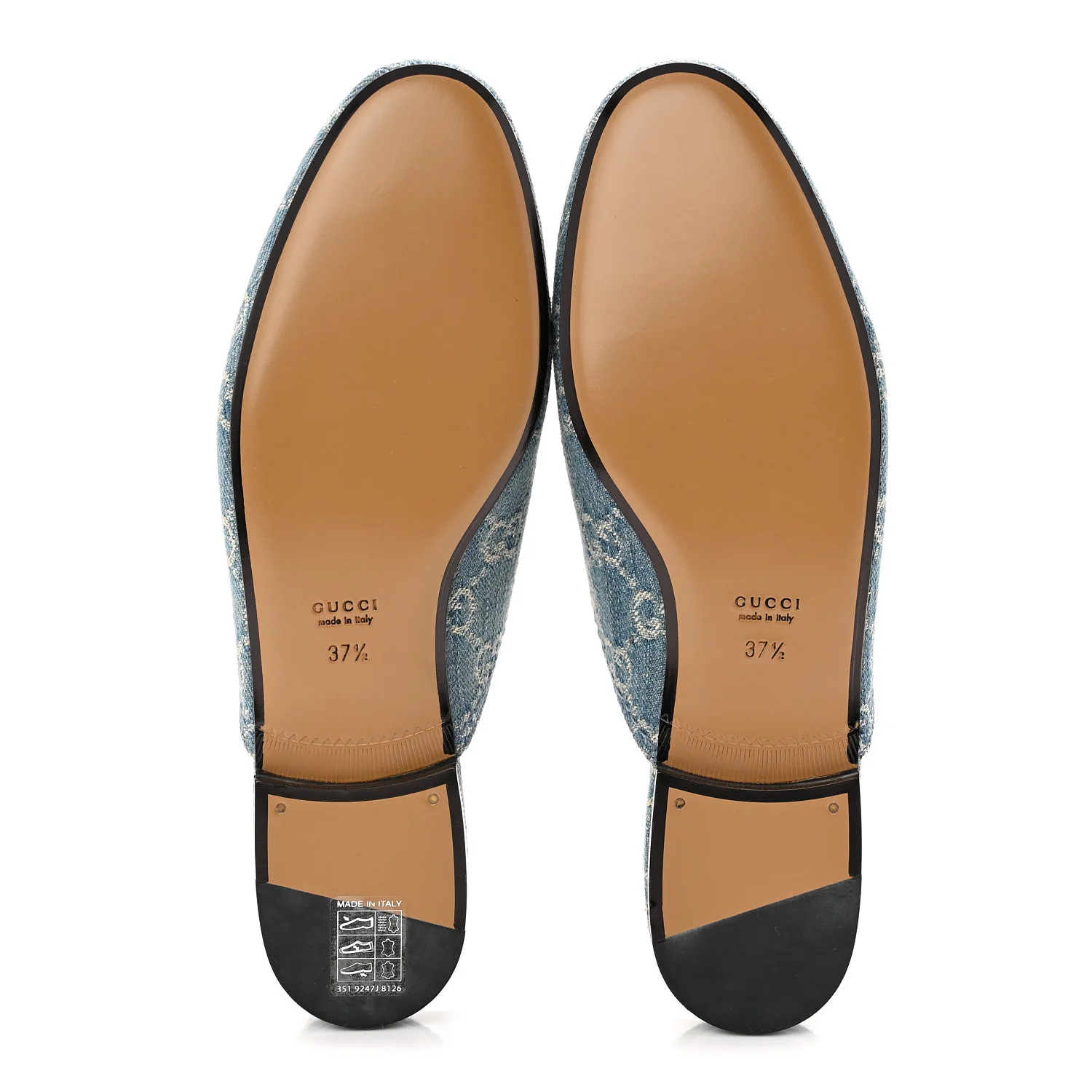 New Denim GG Malaga Kid Womens Princetown Slippers 37.5 Light Blue Royale - Image 6