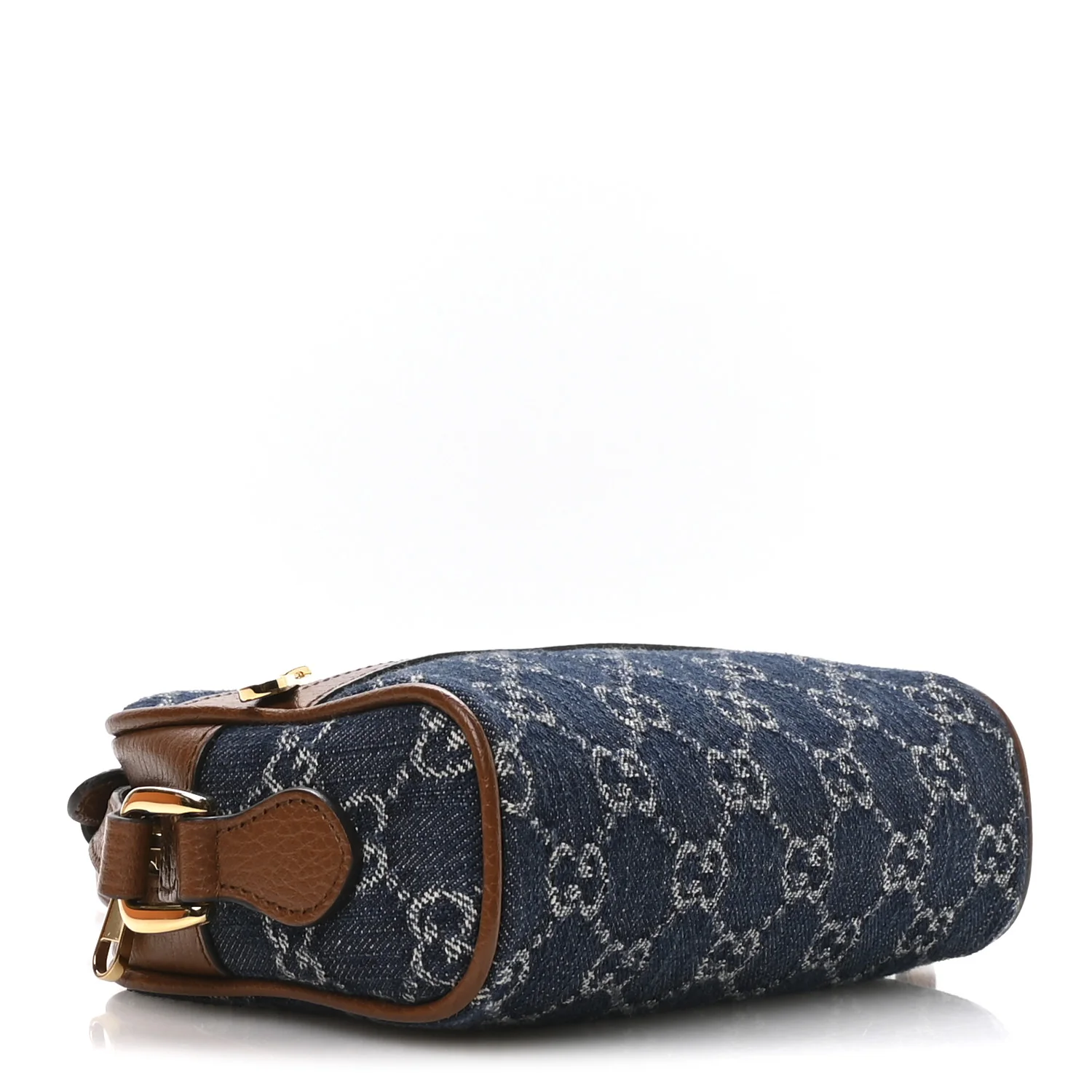 New Denim GG Monogram Dollar Calfskin Mini Ophidia Shoulder Bag Blue Tea Cuir Epilog - Image 4