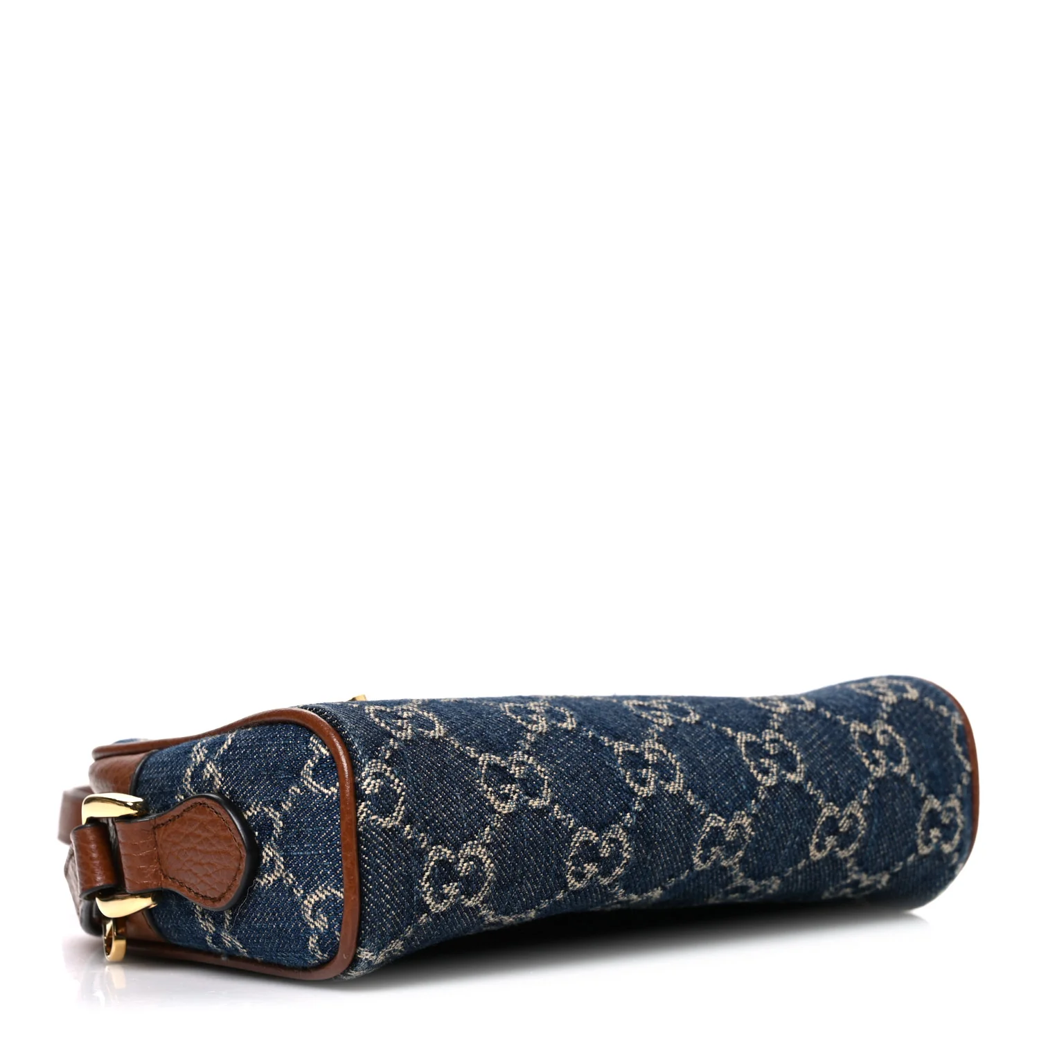 New Denim GG Monogram Dollar Calfskin Mini Ophidia Shoulder Bag Blue Tea Cuir Epilog - Image 4