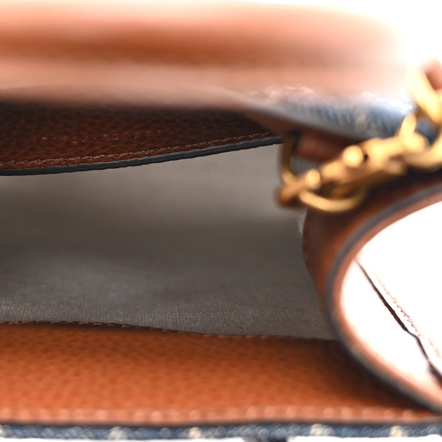 New Denim GG Monogram Dollar Calfskin Mini Retro Interlocking G Tote Bag Blue Tea Cuir Epilog - Image 7