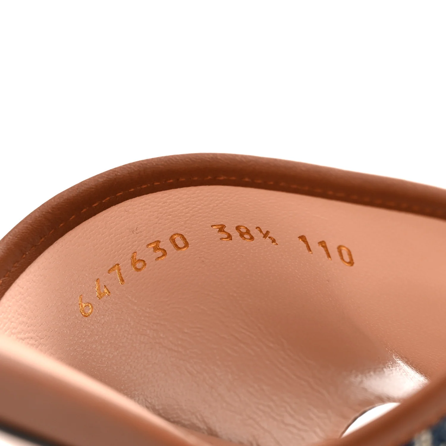 New Denim GG Monogram Miro Soft Calfskin Jolie Slide Sandals 38.5 Blue Tea Cuir Epilogue - Image 9