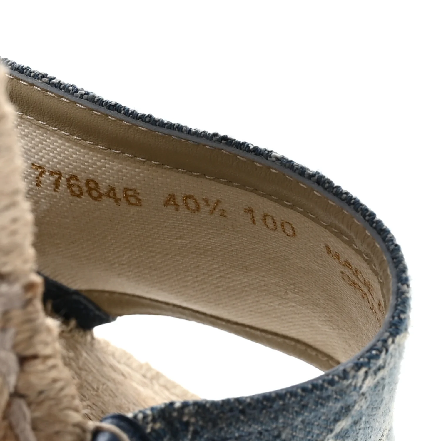 New Denim GG Monogram Pilar Ankle Wrap Espadrille Wedge Sandals 40.5 Light Blue - Image 8