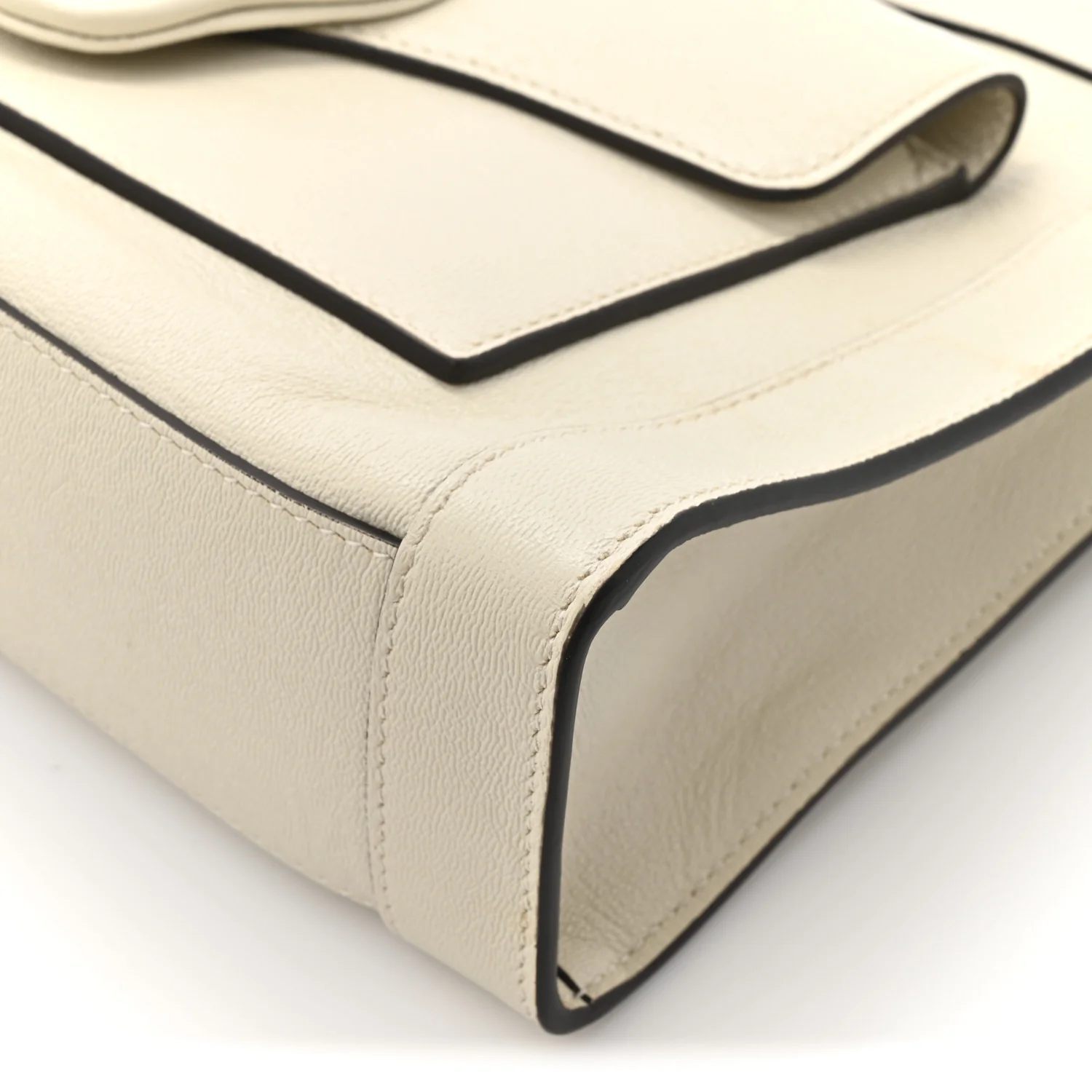 New Sakai Calfskin Lux Dahlia Chain Shoulder Bag Mystic White - Image 10