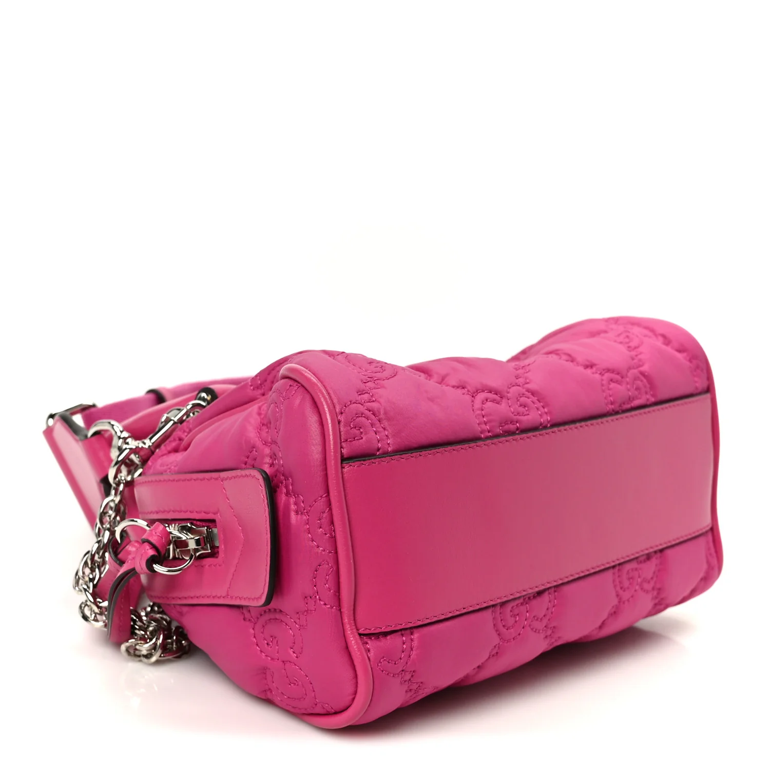 Nylon Calfskin Enamel GG Matelasse Mini Bowler Bag Lovely - Image 3