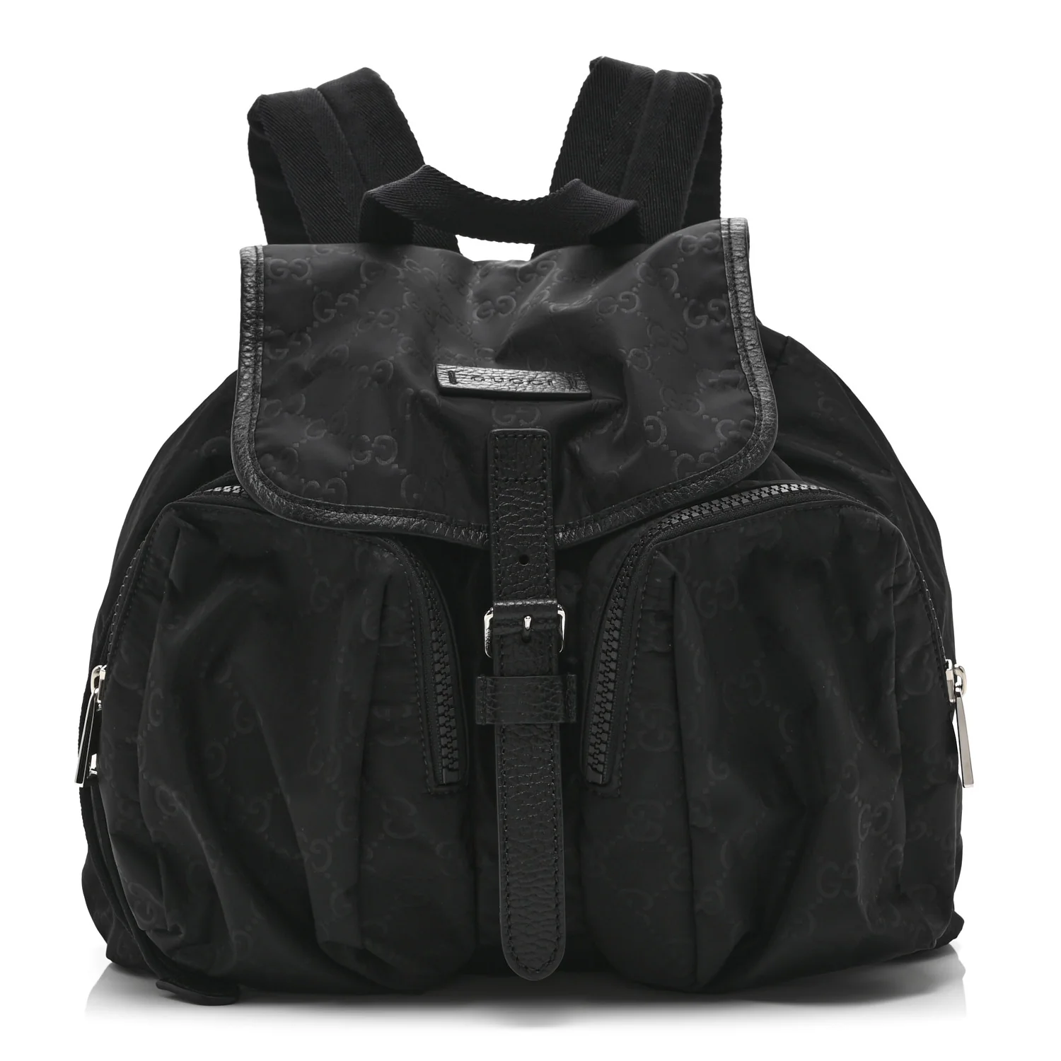 Nylon Monogram Medium Light Single Buckle Backpack Black
