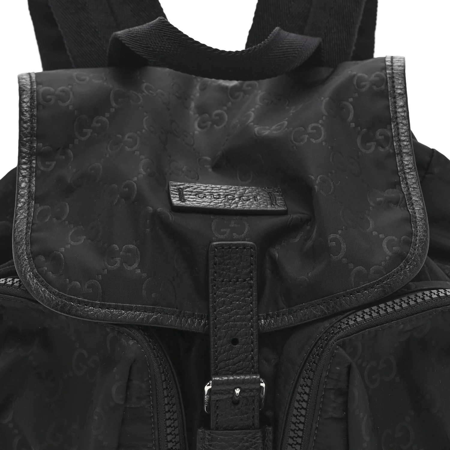 Nylon Monogram Medium Light Single Buckle Backpack Black - Image 8