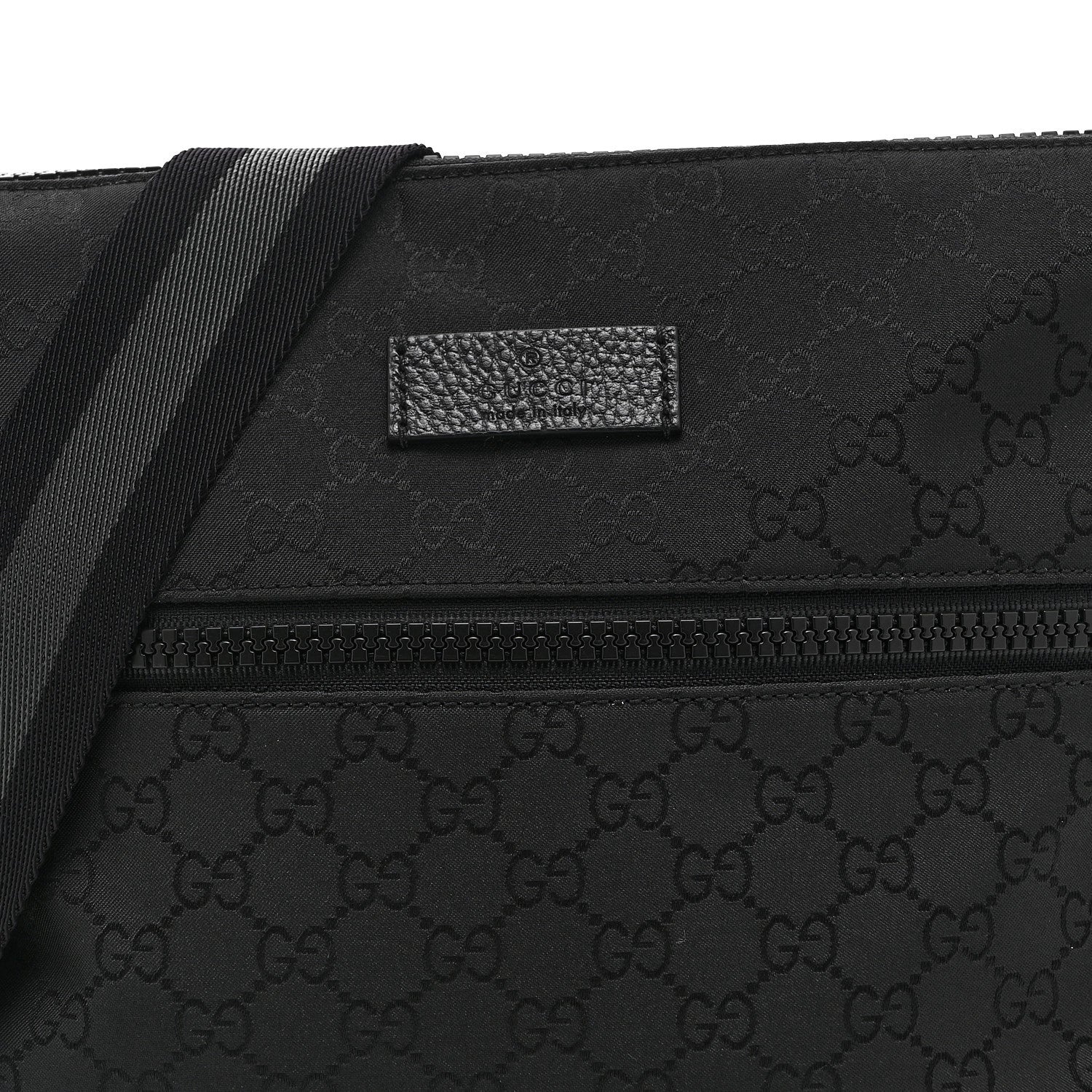 Nylon Monogram Small Flat Messenger Bag Black - Image 9