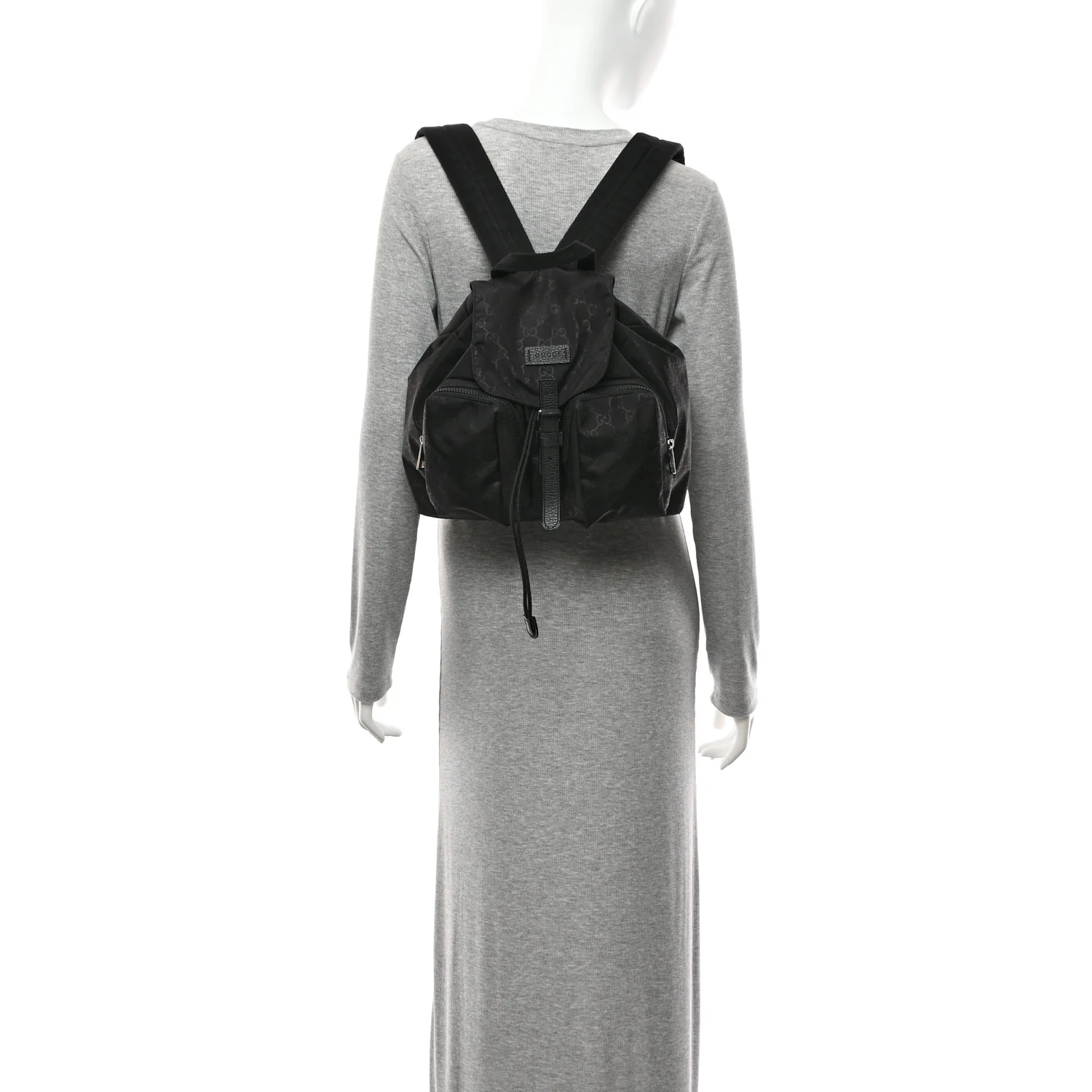 Nylon Monogram Small Single Buckle Backpack Black - Image 2