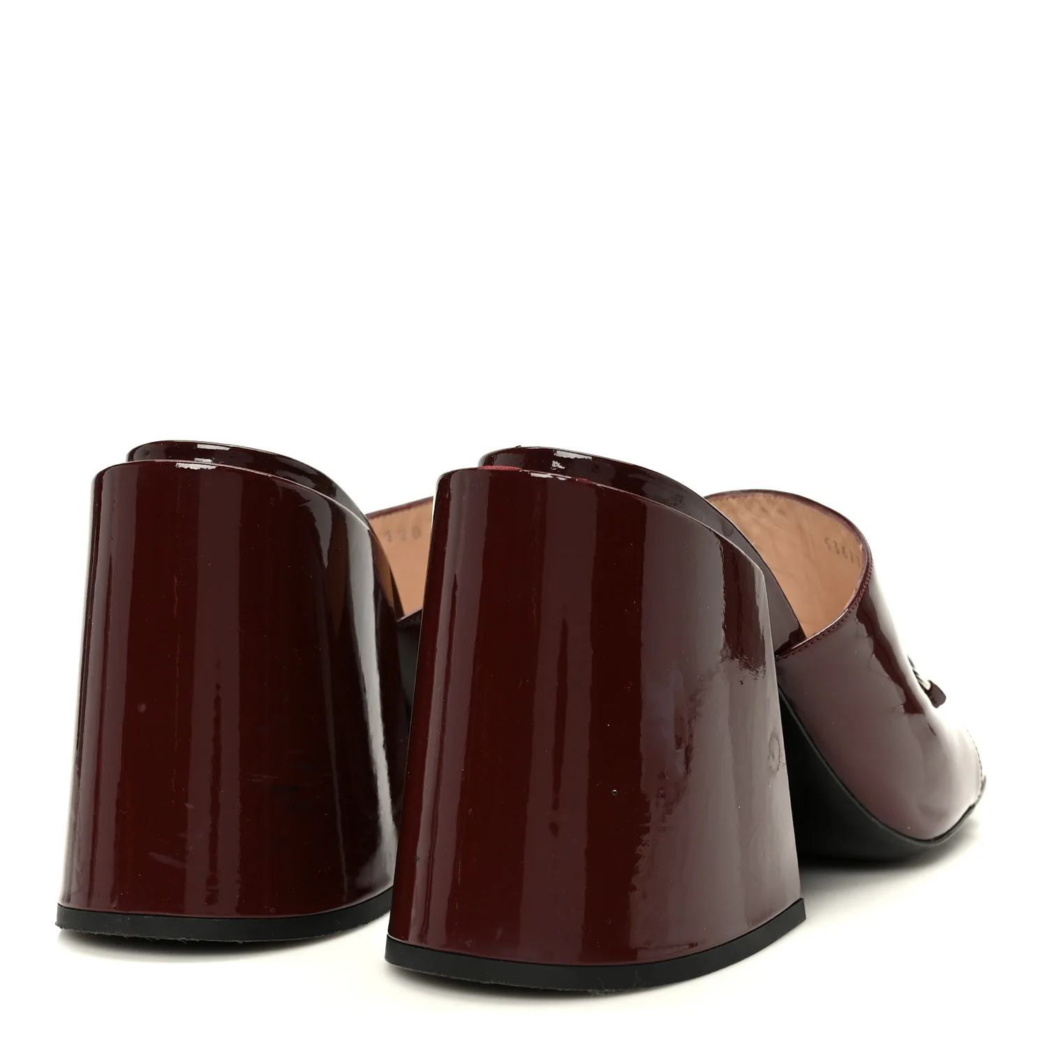 Patent Lexi Horsebit High-Heel Slide Sandals 38.5 Bordeaux - Image 5