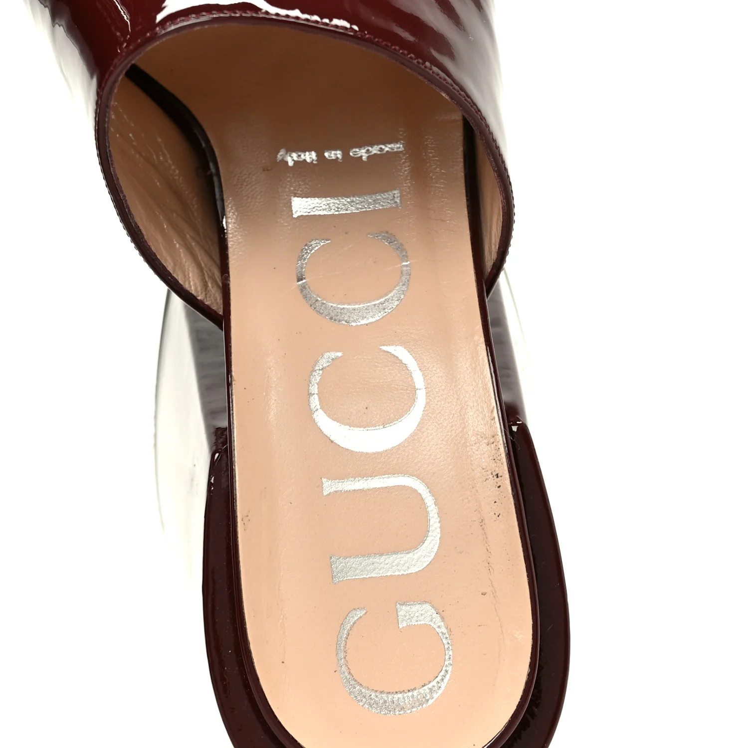 Patent Lexi Horsebit High-Heel Slide Sandals 38.5 Bordeaux - Image 7