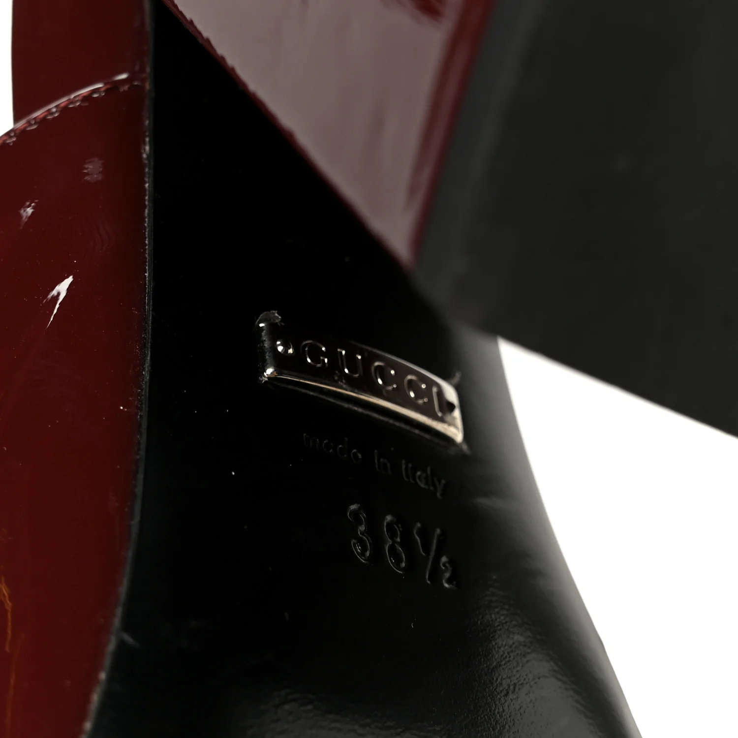 Patent Lexi Horsebit High-Heel Slide Sandals 38.5 Bordeaux - Image 8
