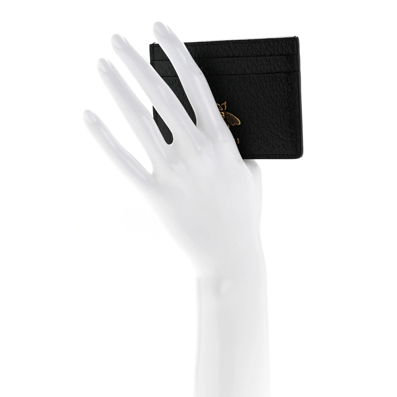 Pebbled Calfskin Animalier Card Holder Black - Image 2